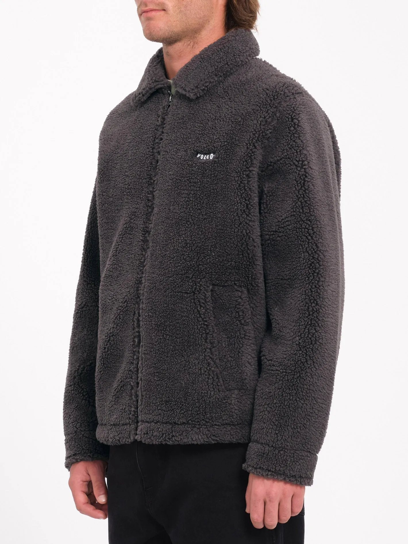Edwart II Zip Sherpa Jacke - Asphalt Black