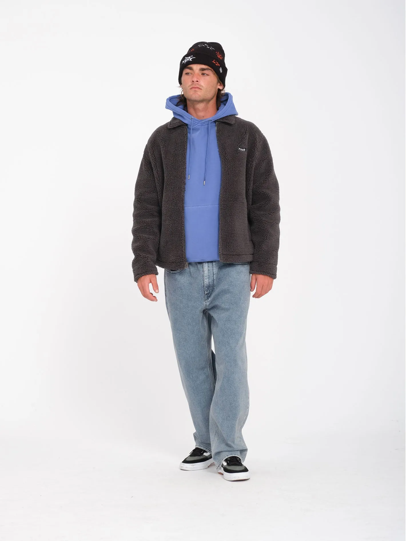 Edwart II Zip Sherpa Jacke - Asphalt Black