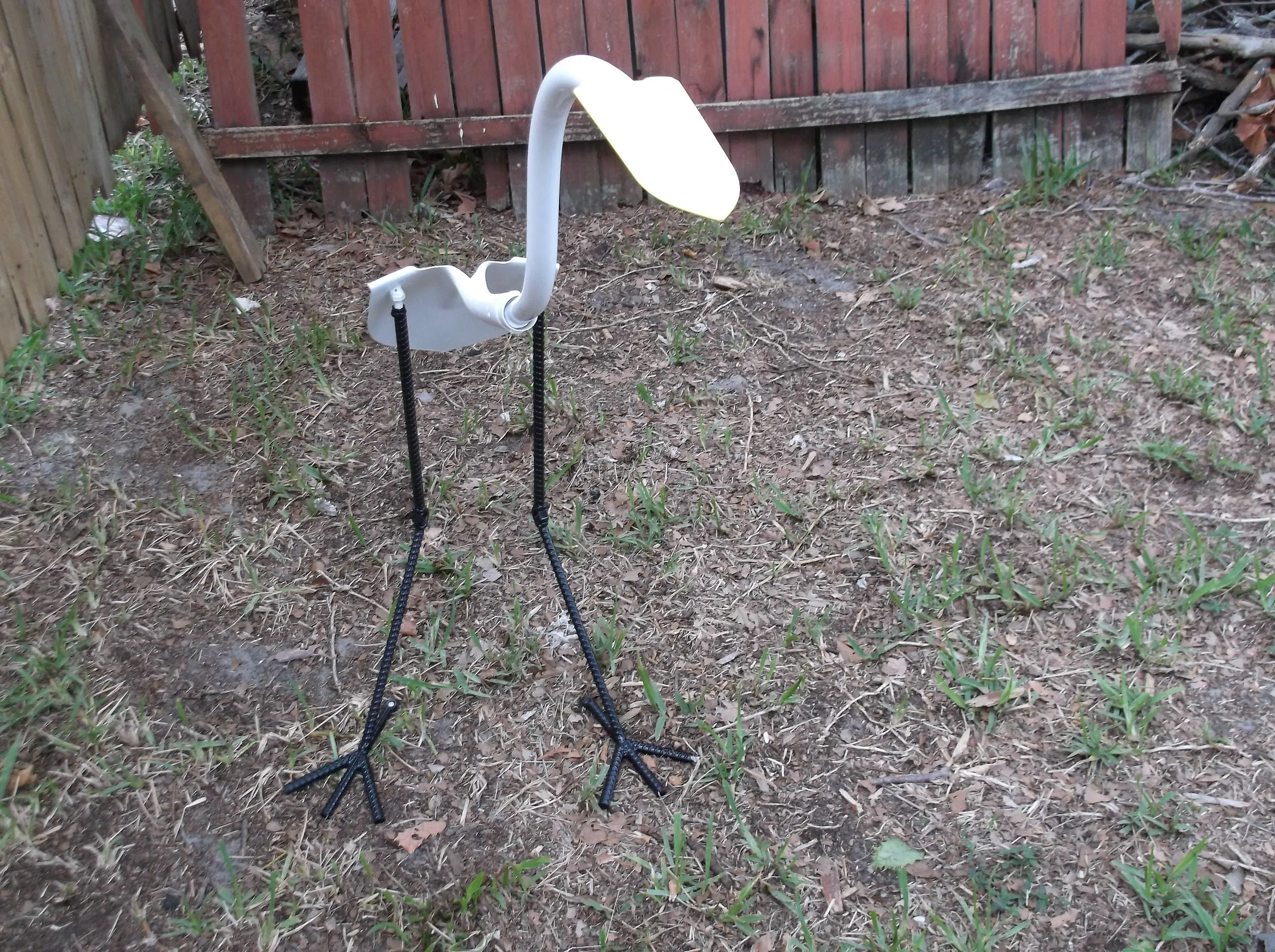 Egret, Metal Egret Shovel Bird, Metal Yard Art, Metal Decor