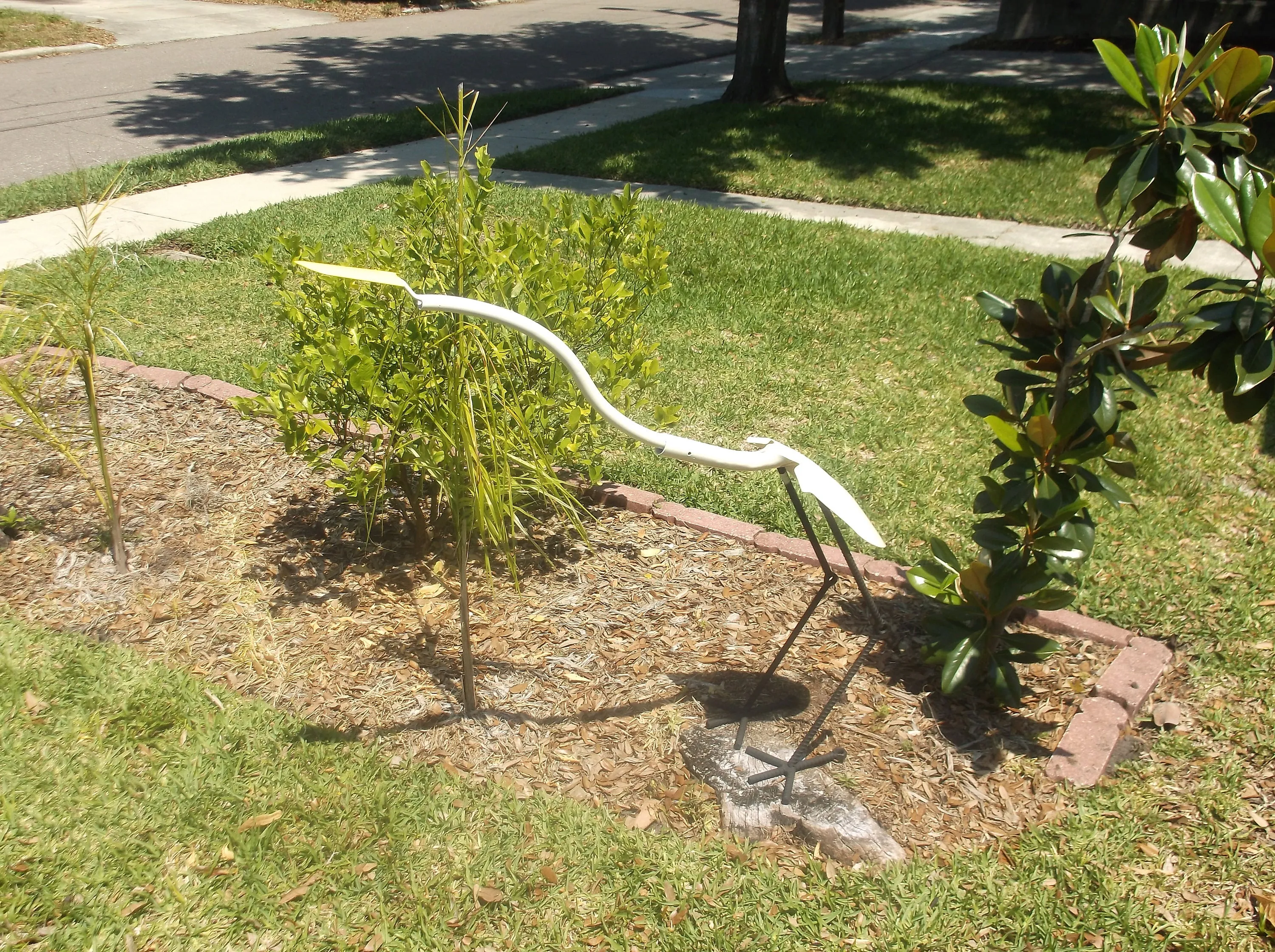 Egret, Metal Egret Shovel Bird, Metal Yard Art, Metal Decor