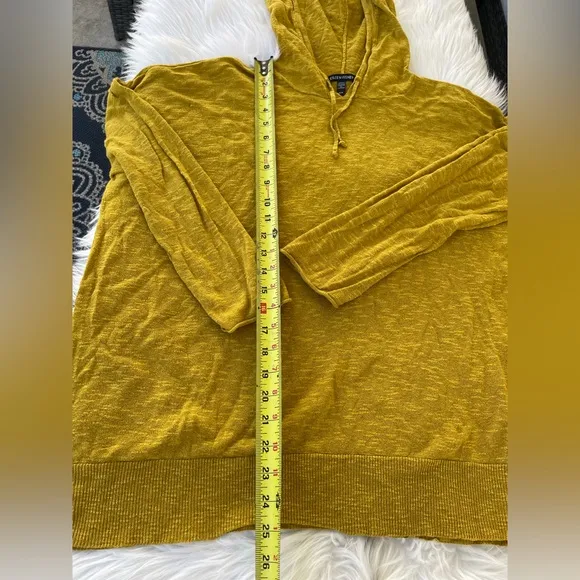Eileen Fisher - Organic Cotton Linen Slub Hooded Top - size medium
