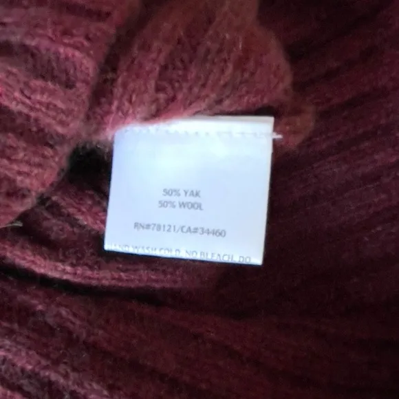 Eileen Fisher yak wool rust red boxy mock neck sweater XL