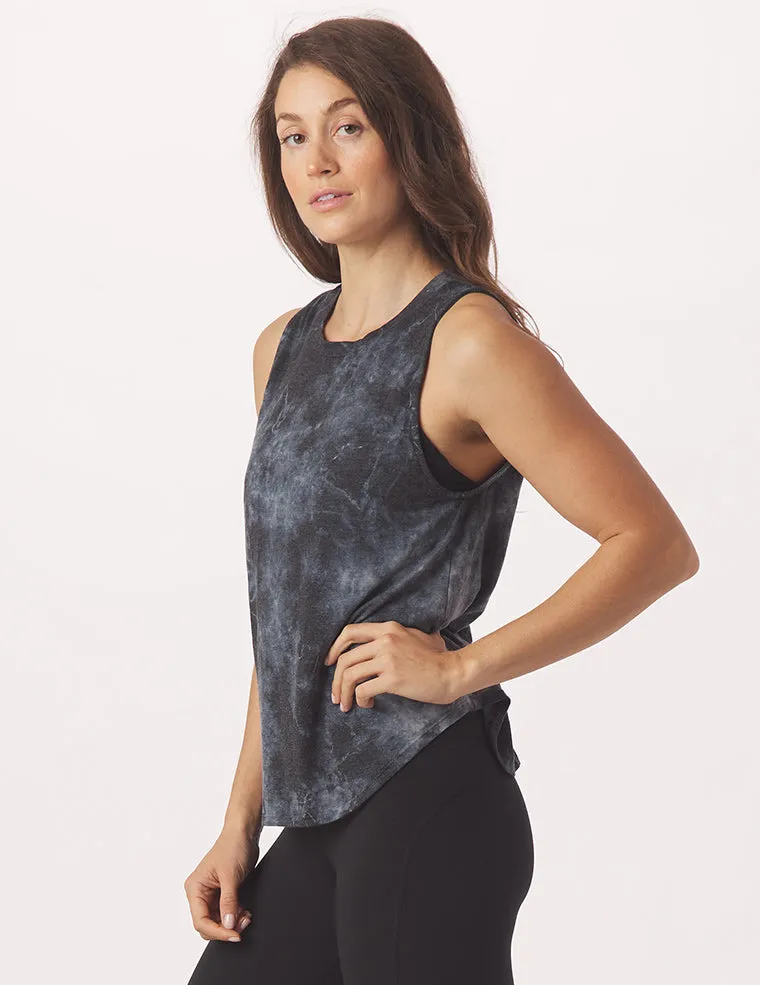Electric Tank: Black Tie-Dye