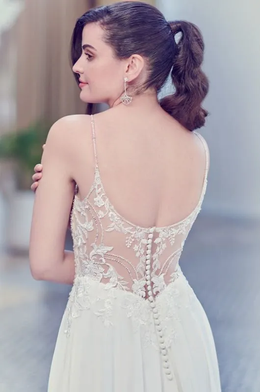 Ella Rosa Size 10 BE580 Ivory/Nude/Ivory Gown