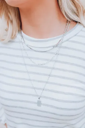 Elle Layered Necklace - Silver