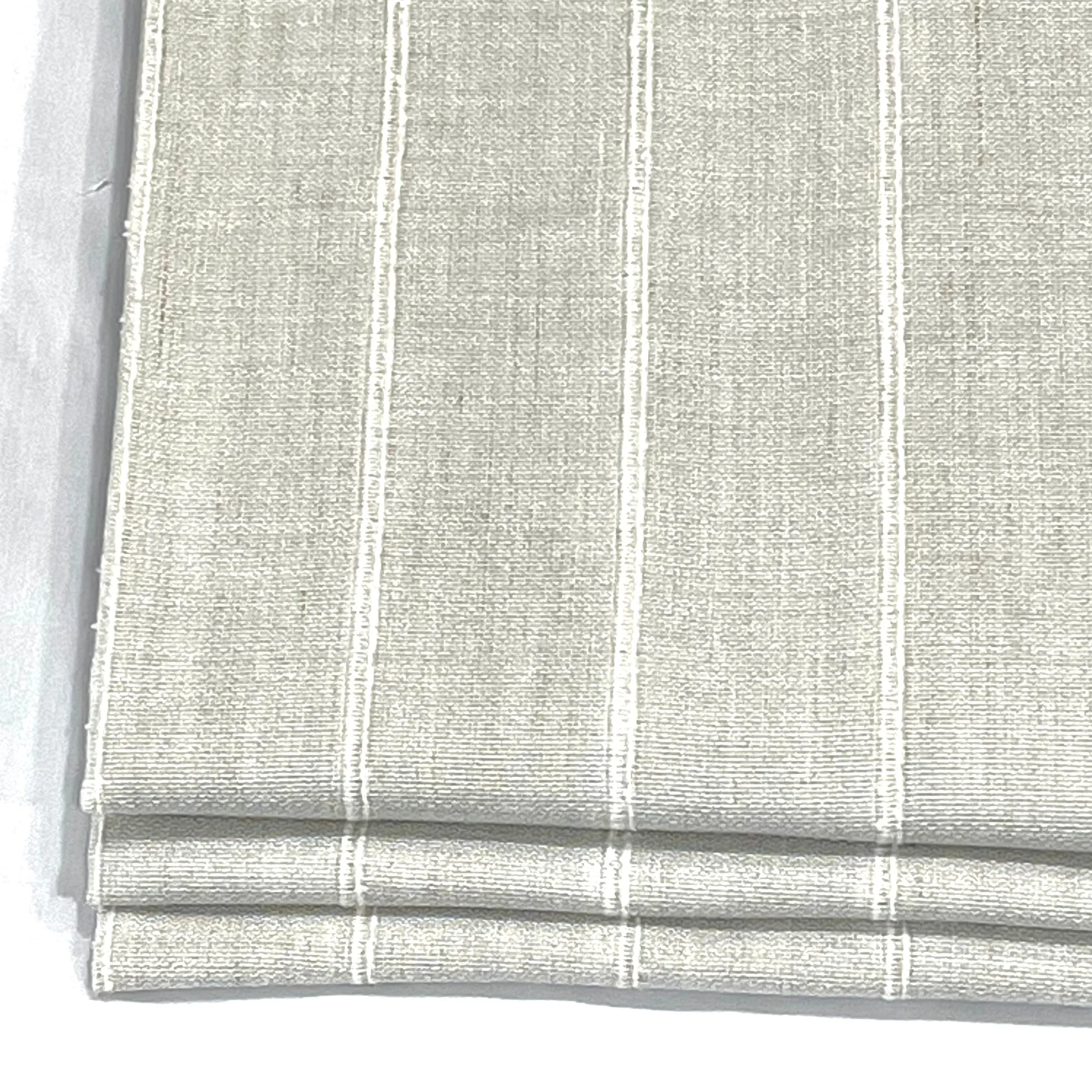 Embroidery Sheer Stripe Linen Flat Relaxed Casual Roman Shade, Farmhouse contemporary Roman Shade/CL1060