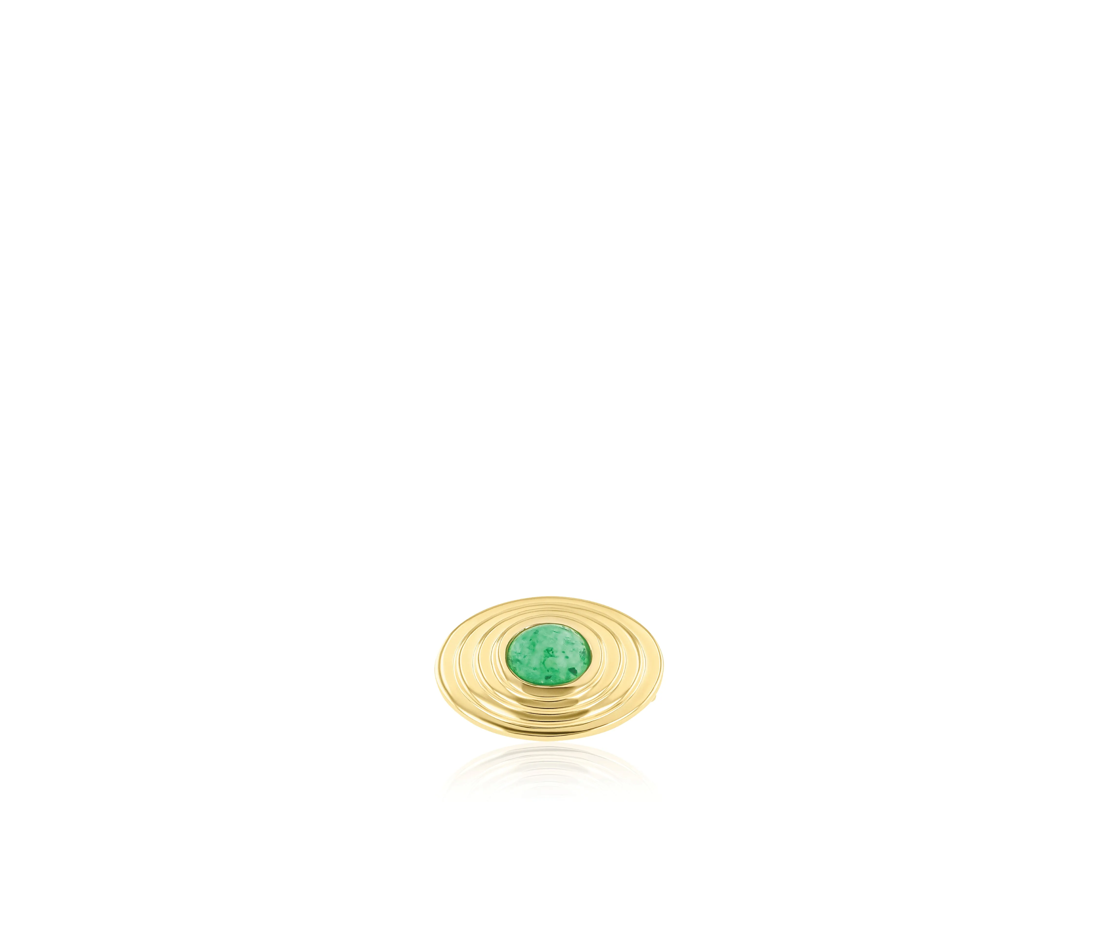Emerald Cabochon Layered Lapel Brooch