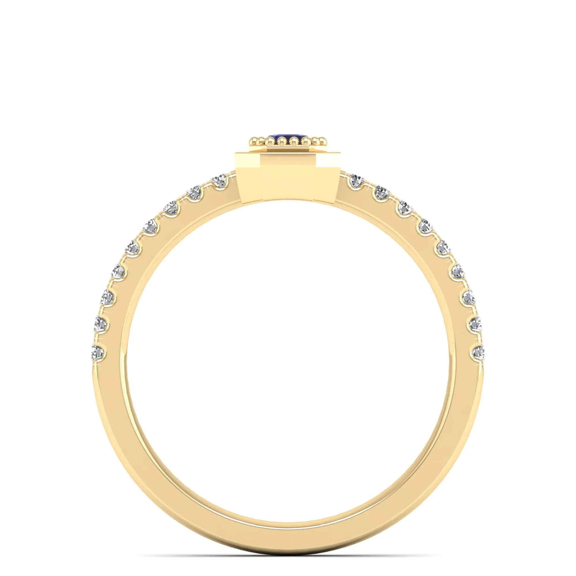 Emerald Cut Tanzanite and Diamond Ring