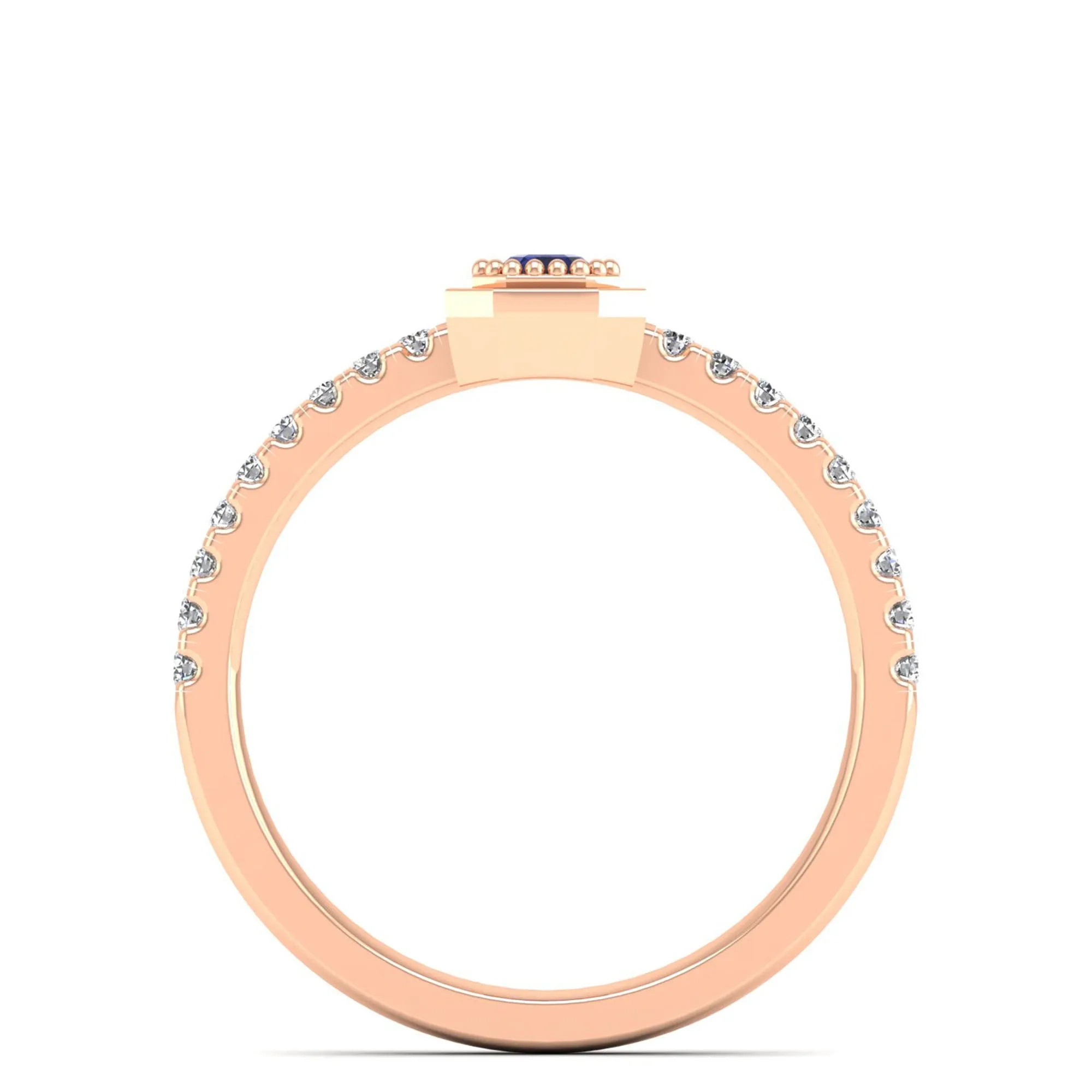Emerald Cut Tanzanite and Diamond Ring