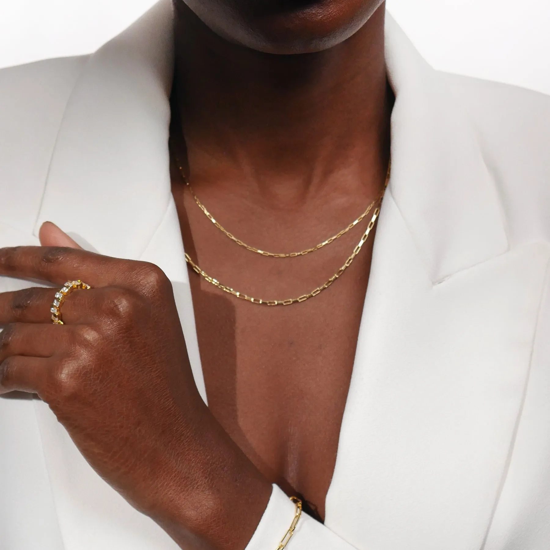 Everyday Linked Necklace Double Stack Set