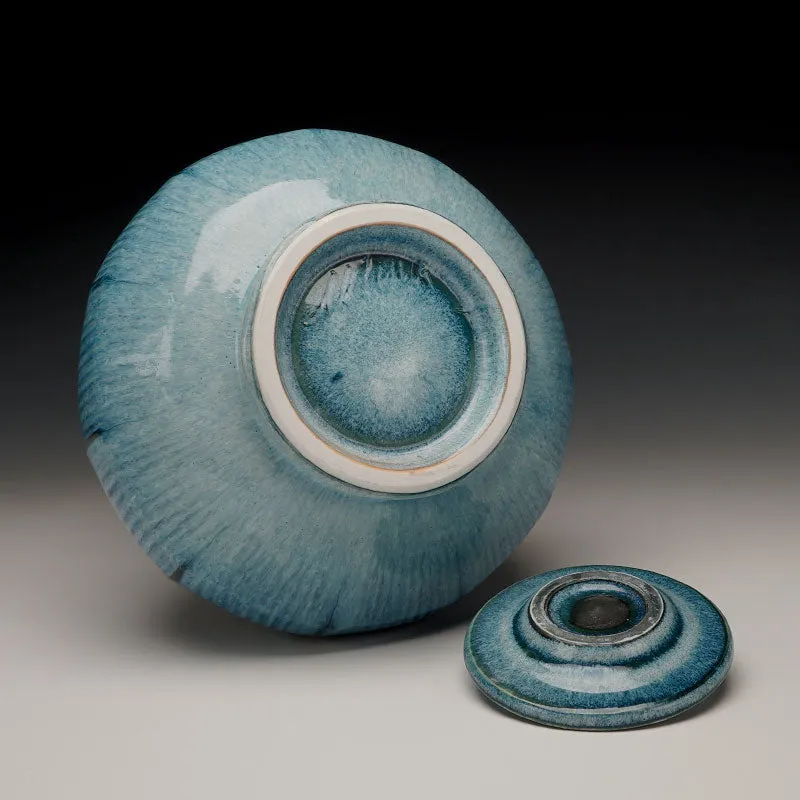 Faceted Jar Chun Glaze over Black Slip