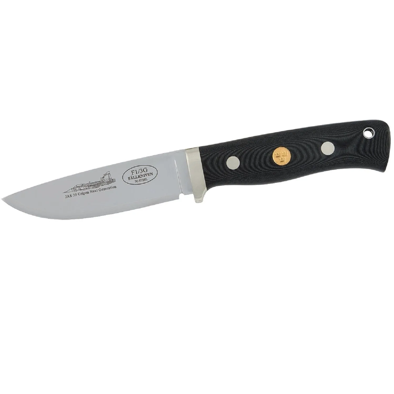 Fallkniven F1/3G Fixed 3.9" Blade Micarta Handle Knife-Black