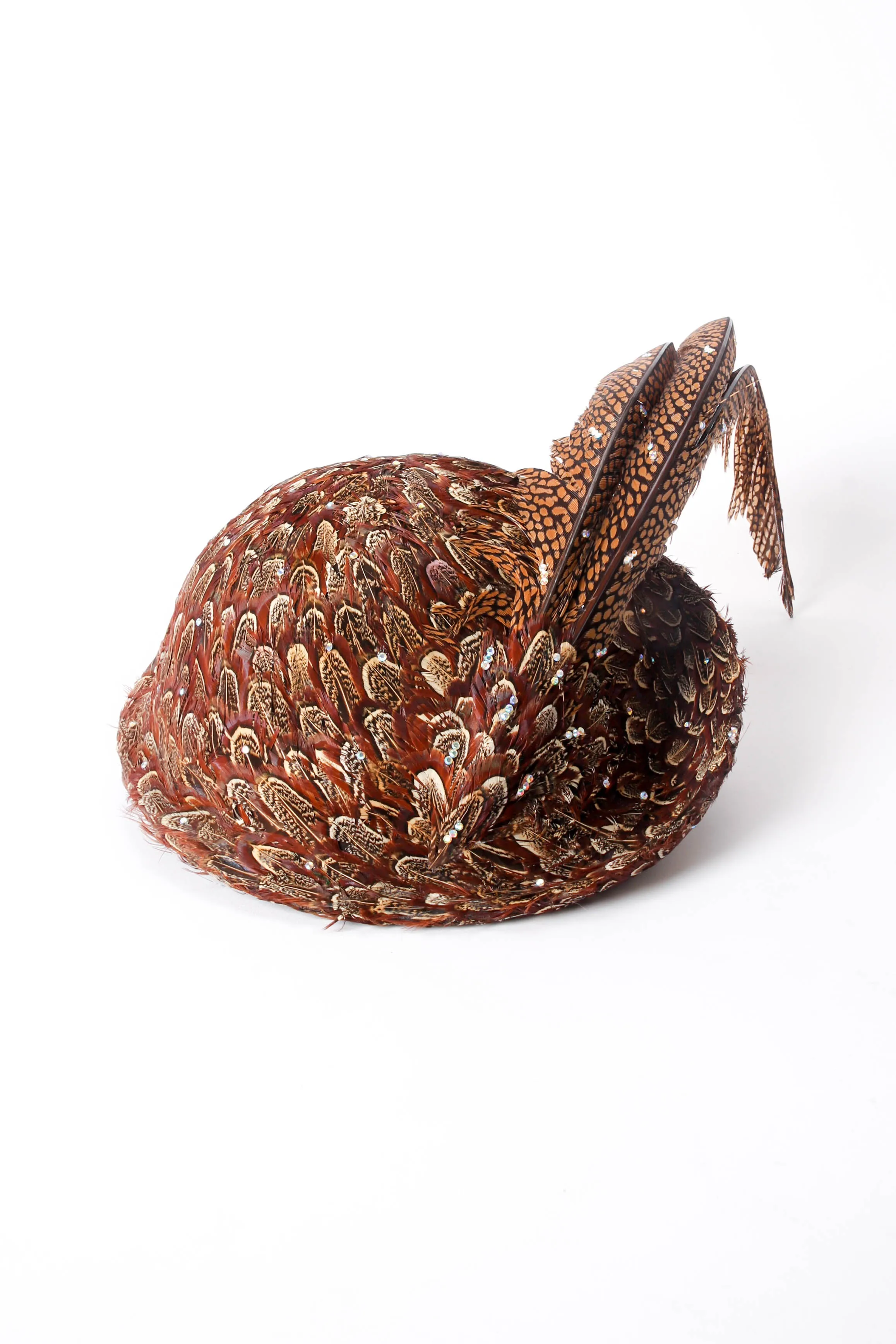 Feather Covered Bowler Hat