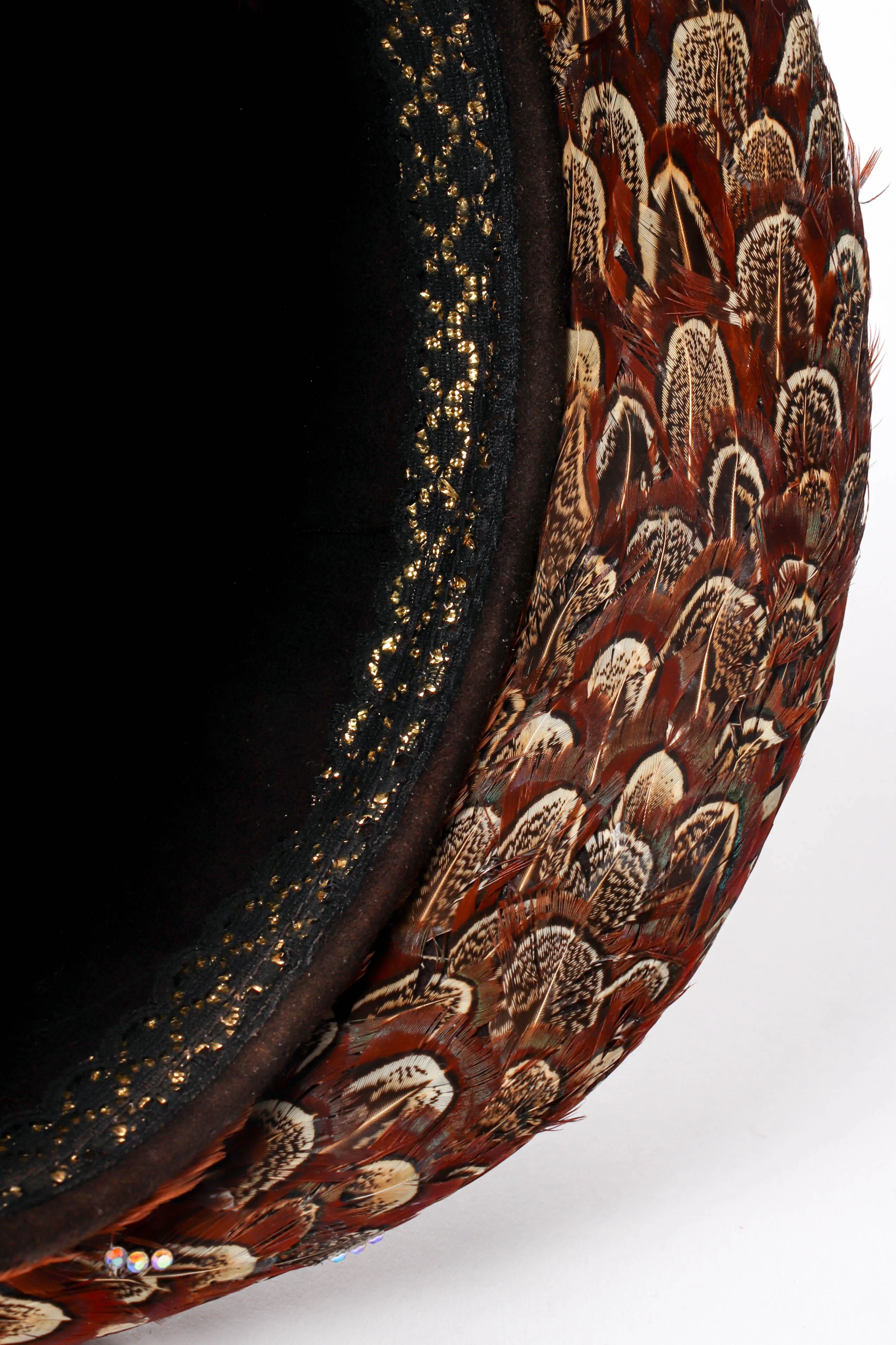 Feather Covered Bowler Hat