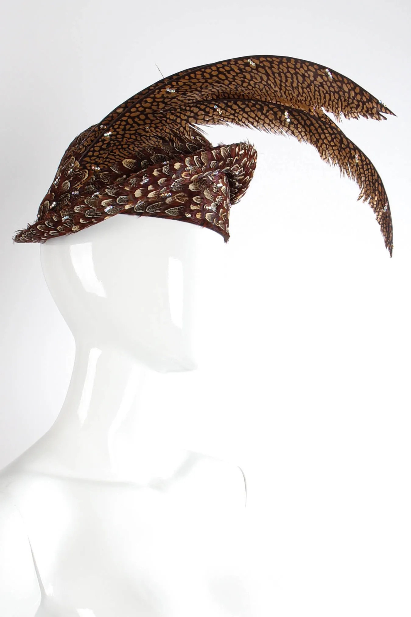 Feather Covered Bowler Hat