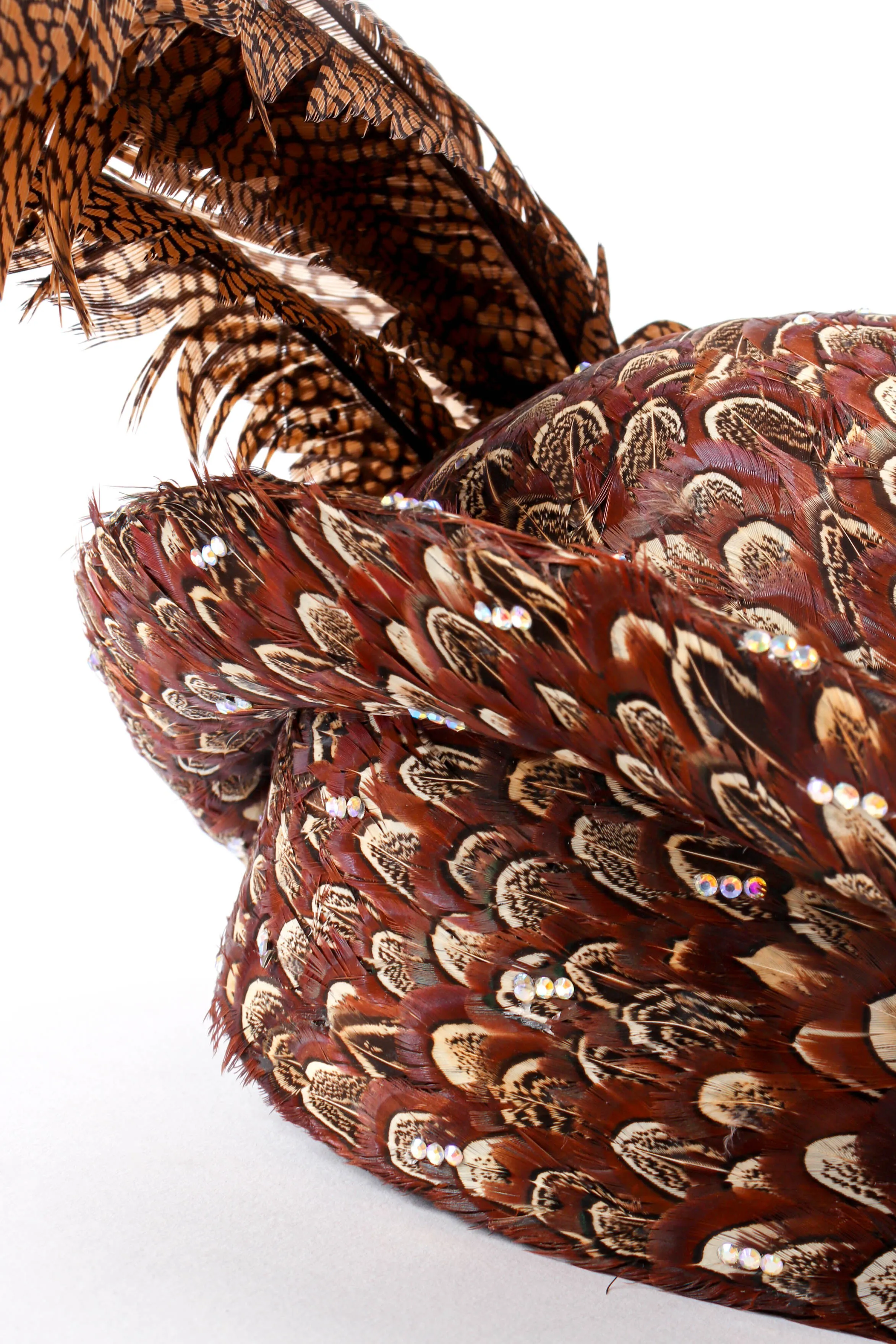 Feather Covered Bowler Hat