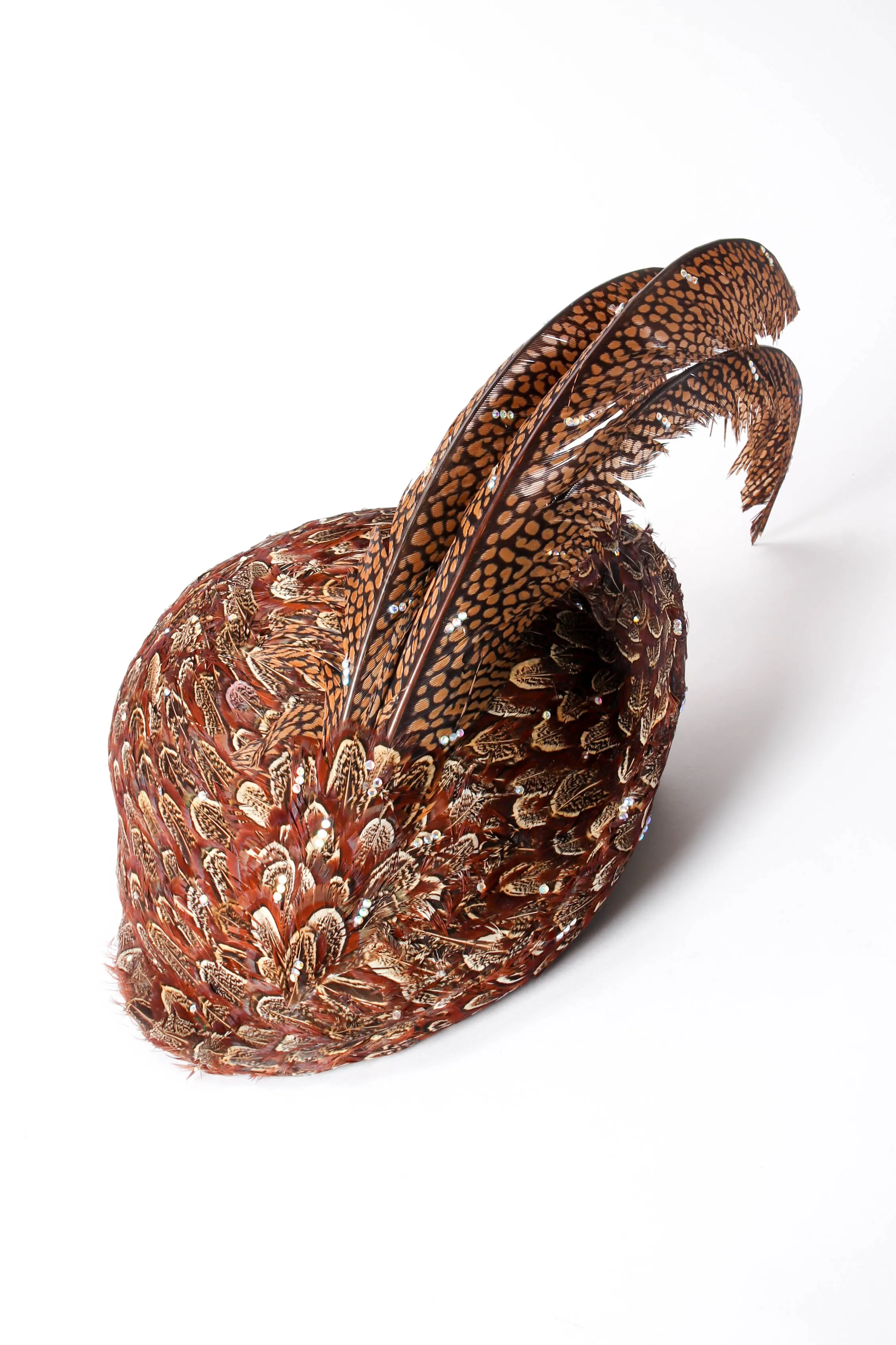Feather Covered Bowler Hat
