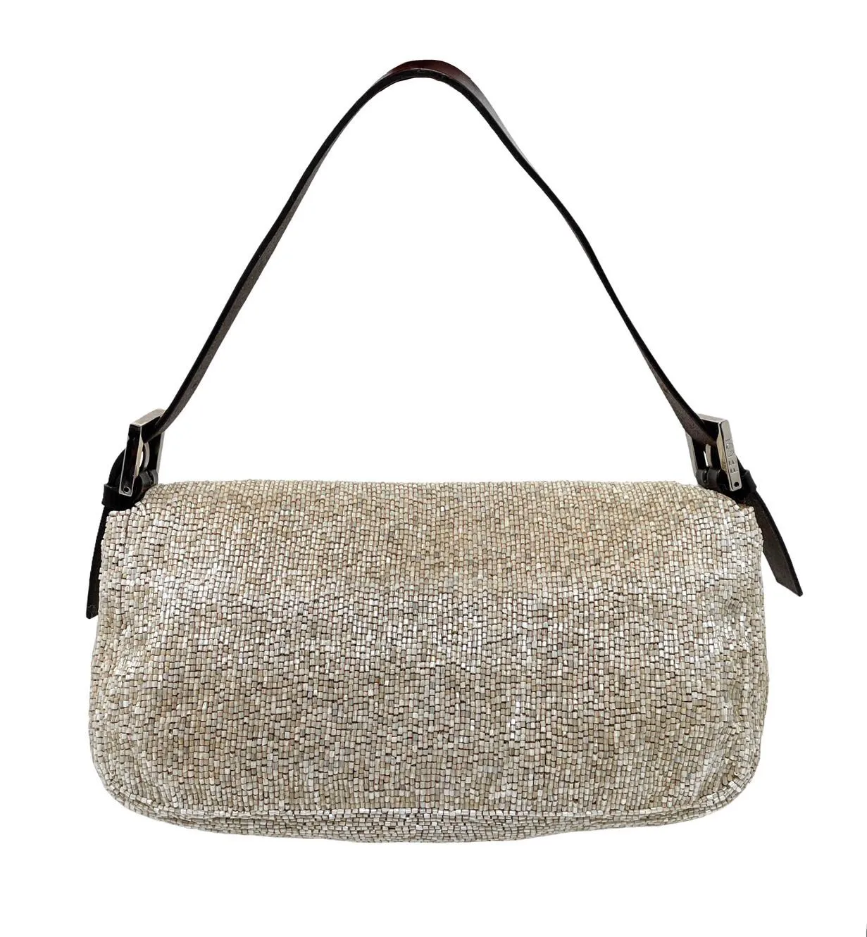 Fendi Beige Beaded Baguette