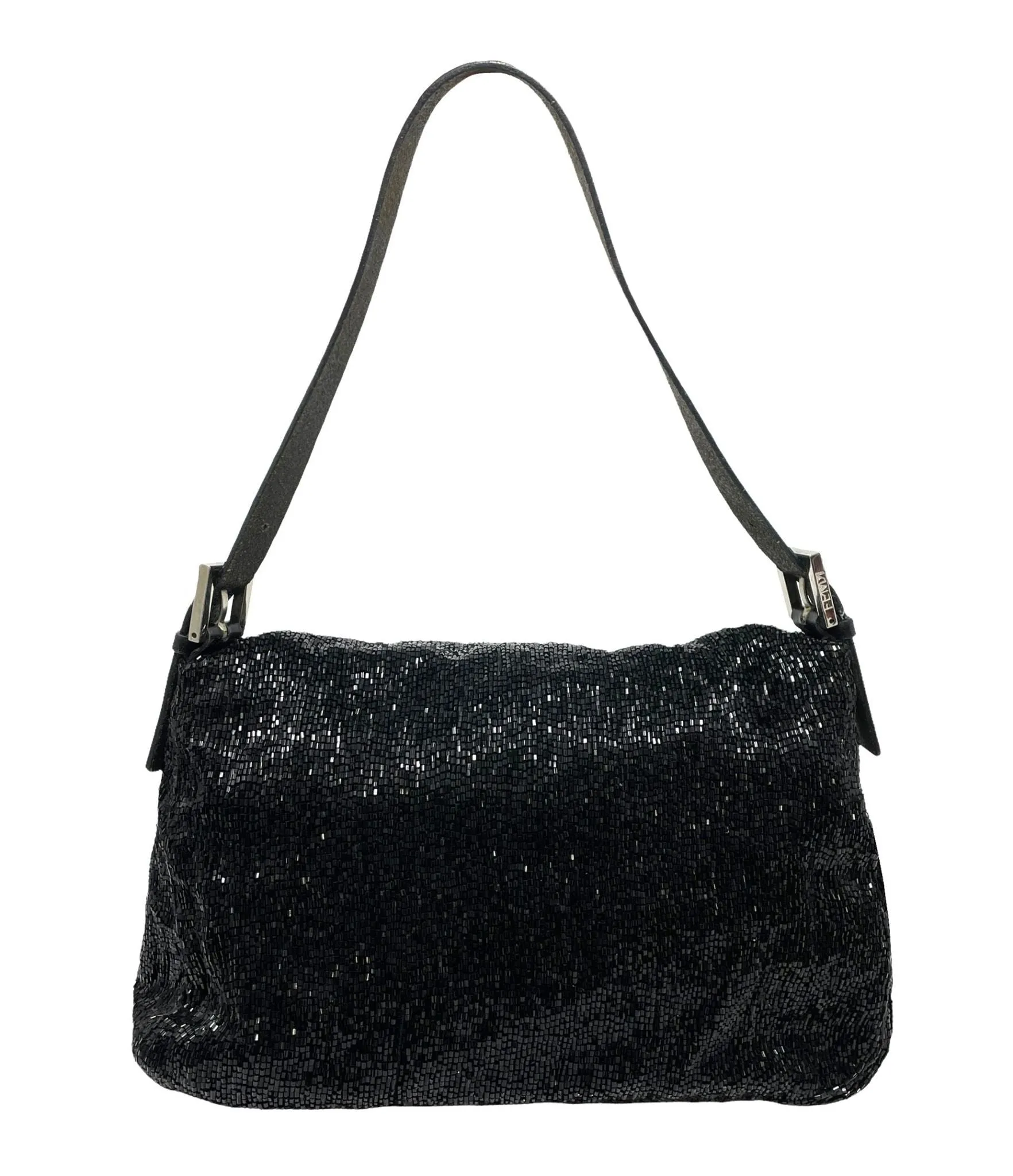Fendi Black Beaded Baguette
