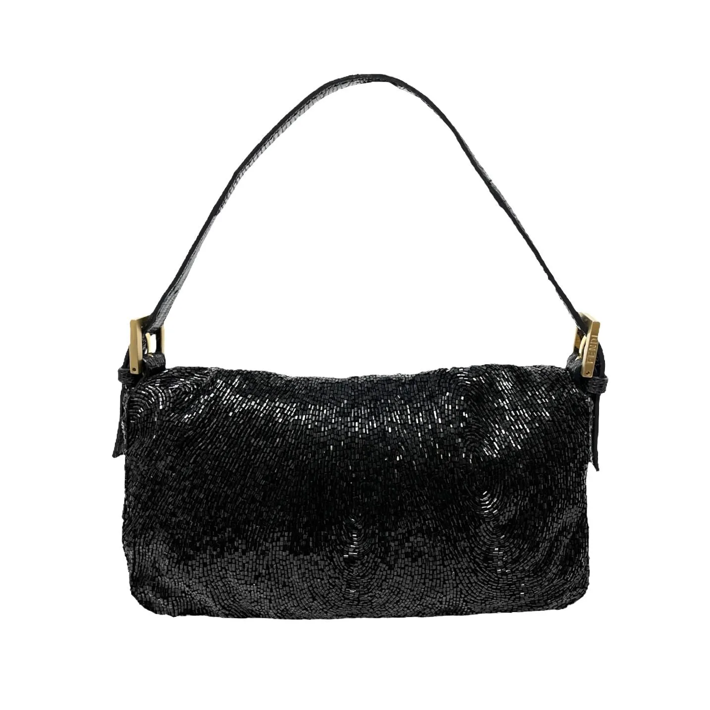 Fendi Black Beaded Baguette