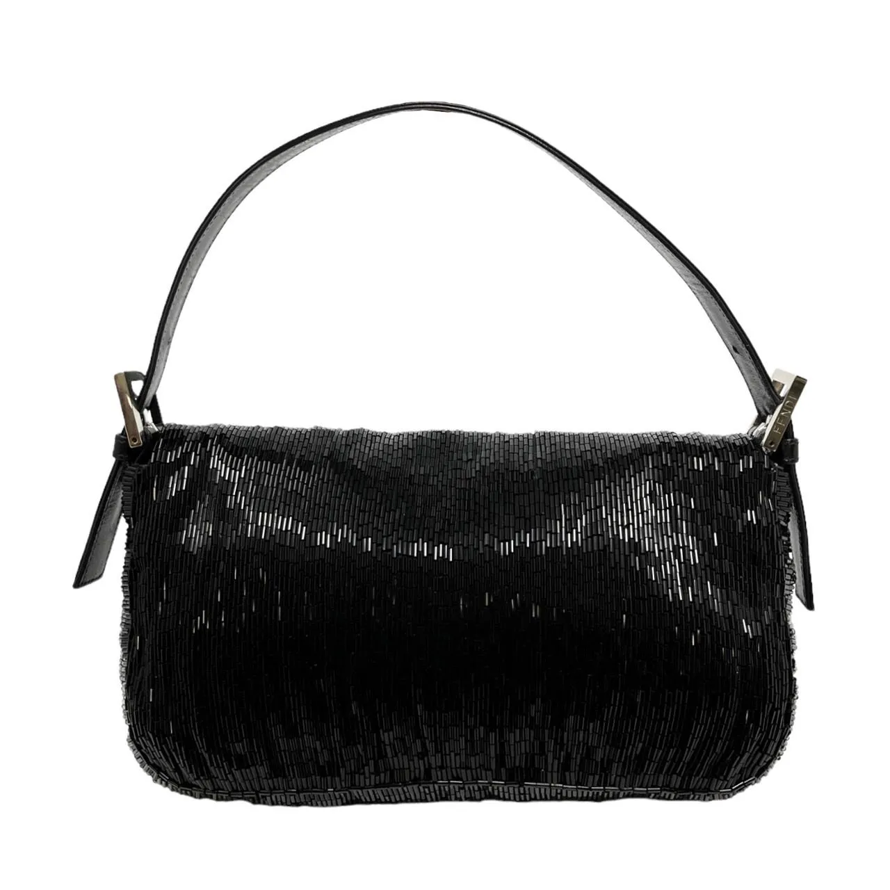 Fendi Black Beaded Baguette