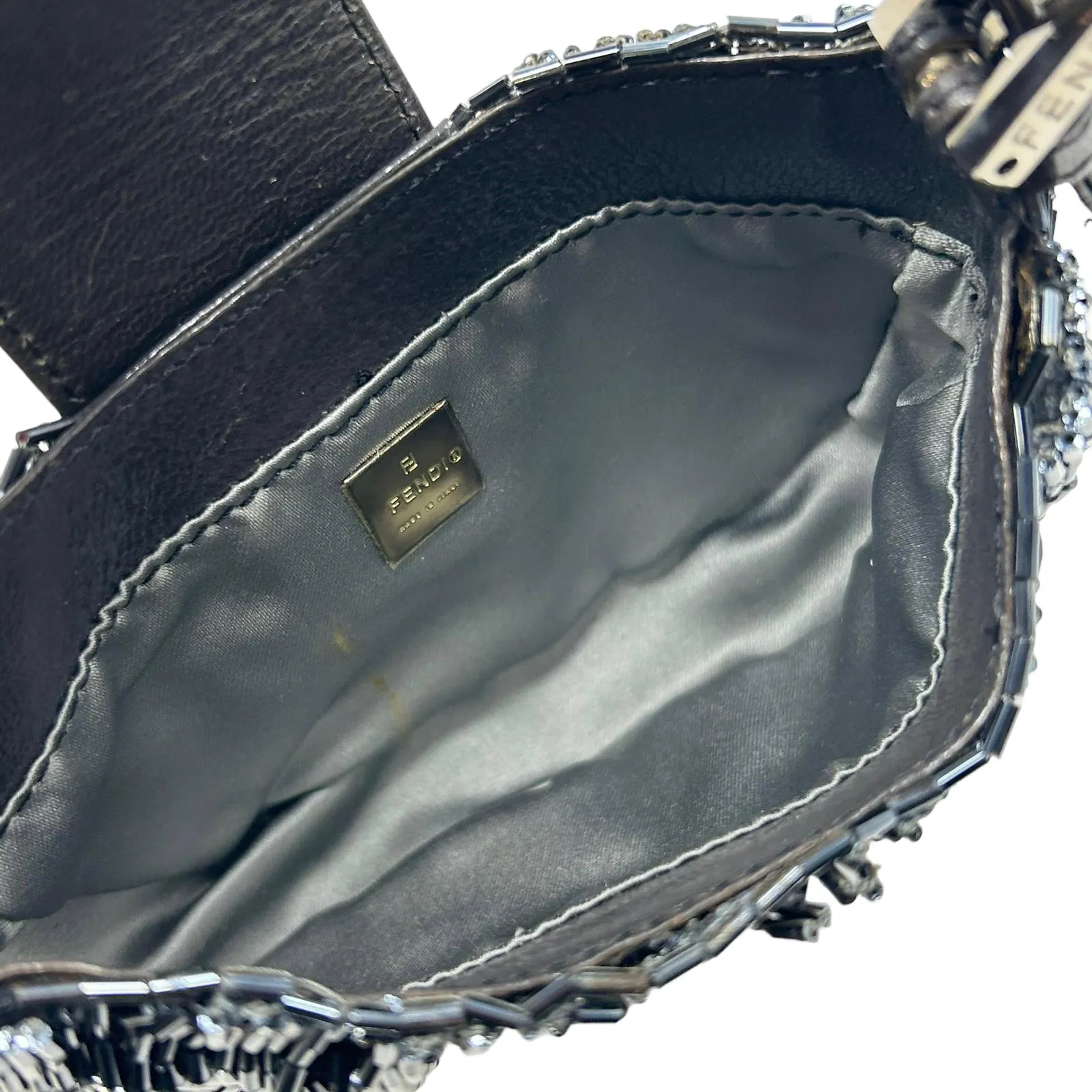 Fendi Black Beaded Croissant Bag