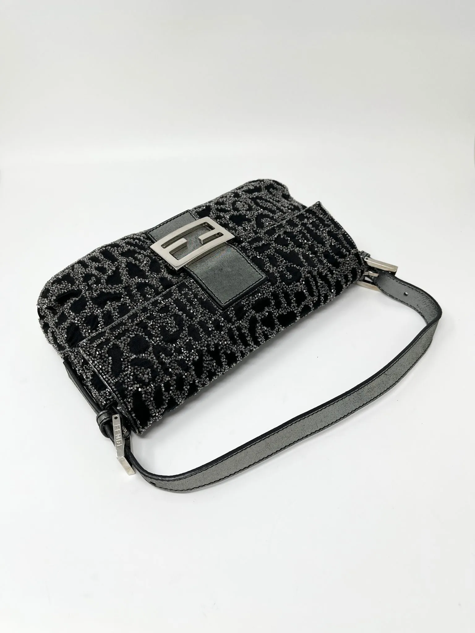 Fendi Cheetah Beaded Baguette Bag