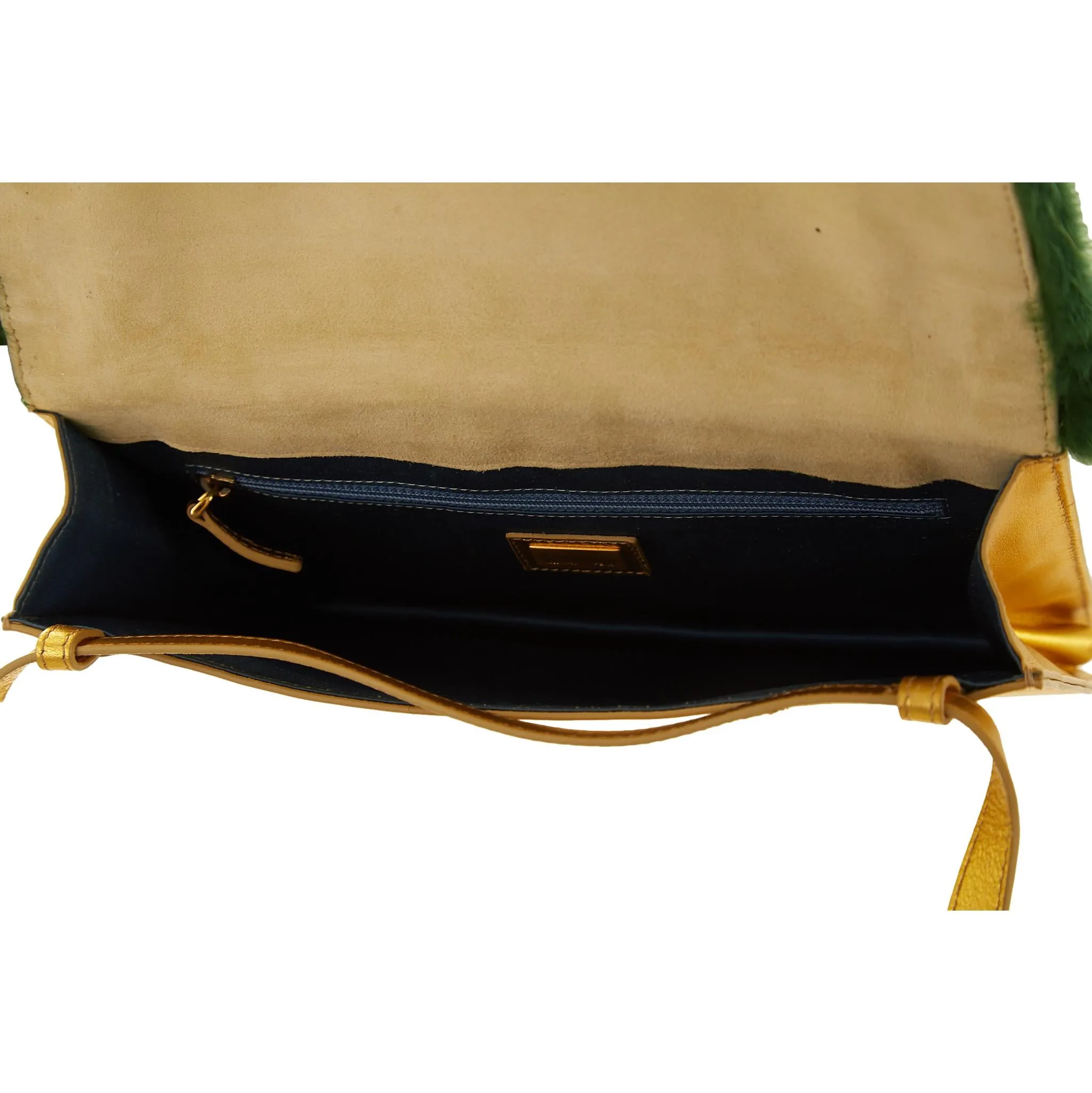 Fendi Gold Beaded Crossbody Bag