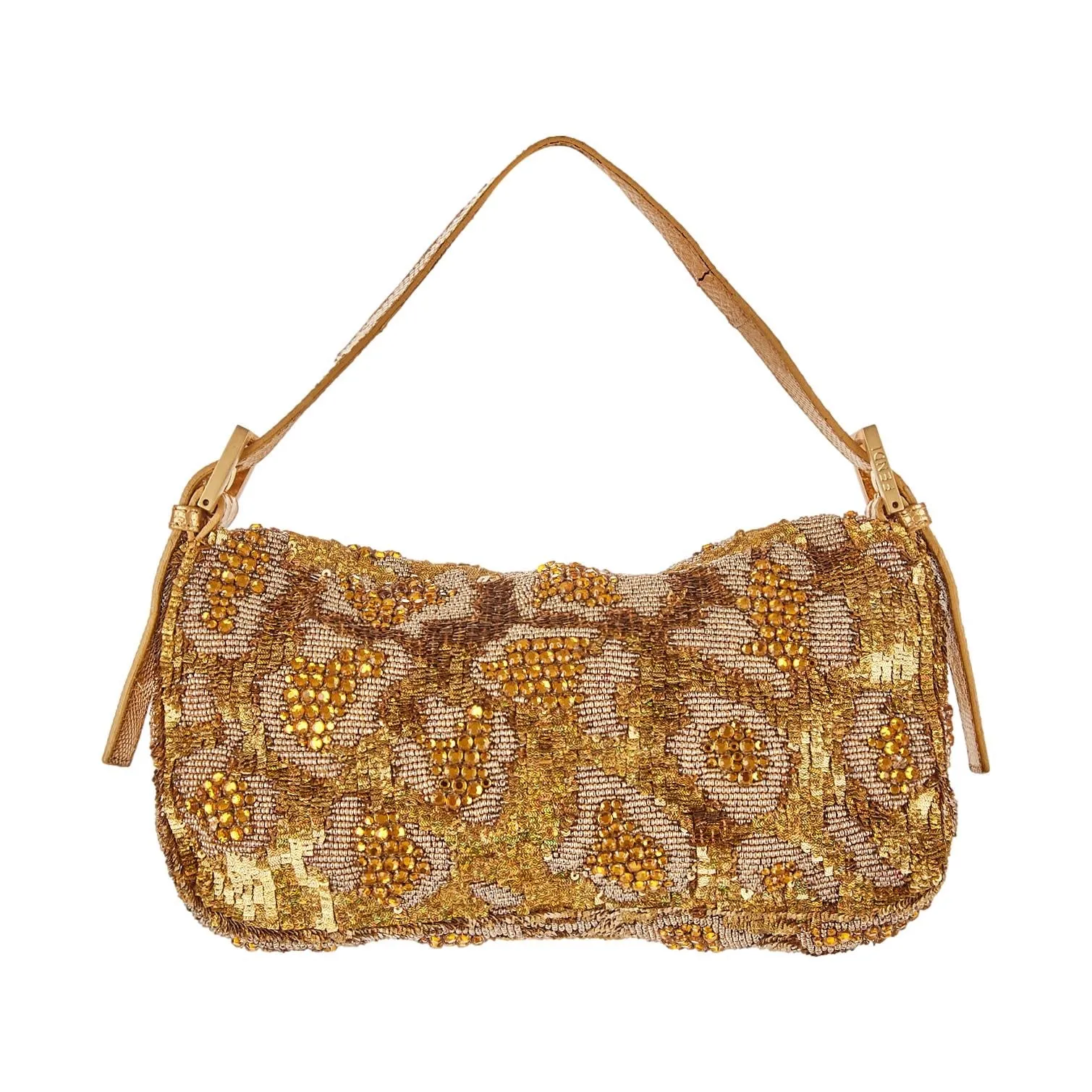 Fendi Gold Beaded   Sequin Baguette