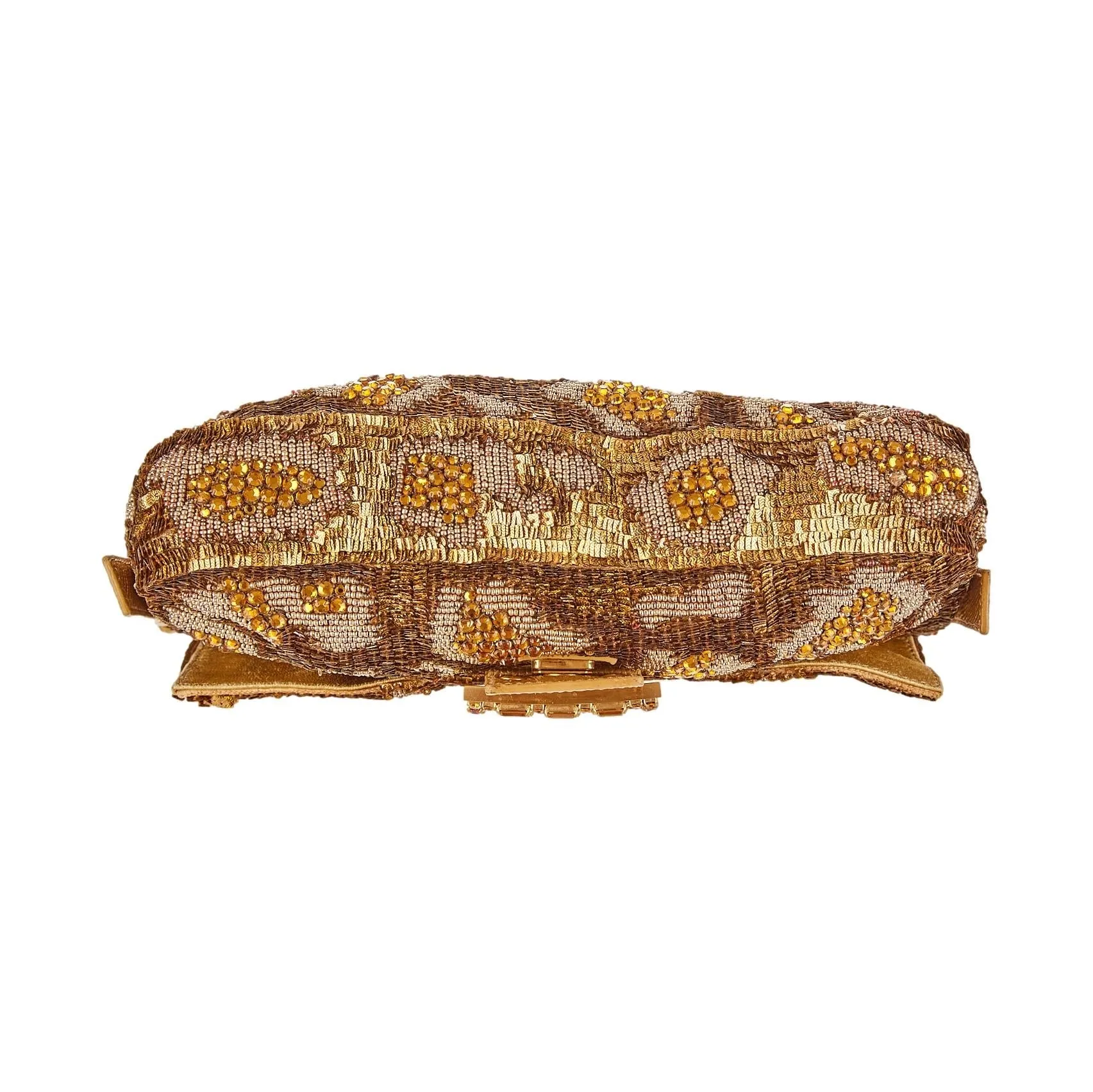 Fendi Gold Beaded   Sequin Baguette