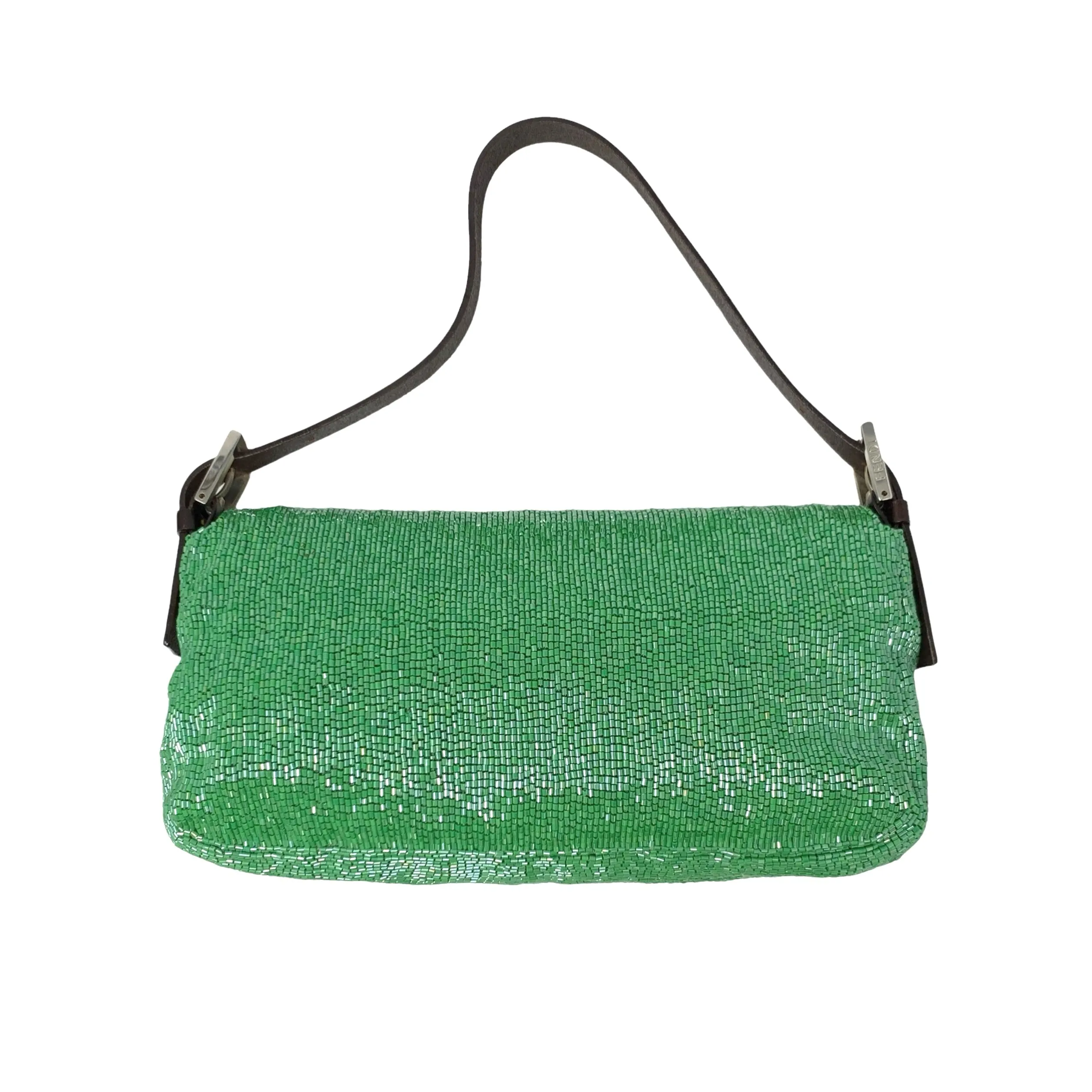 Fendi Green Beaded Baguette Bag
