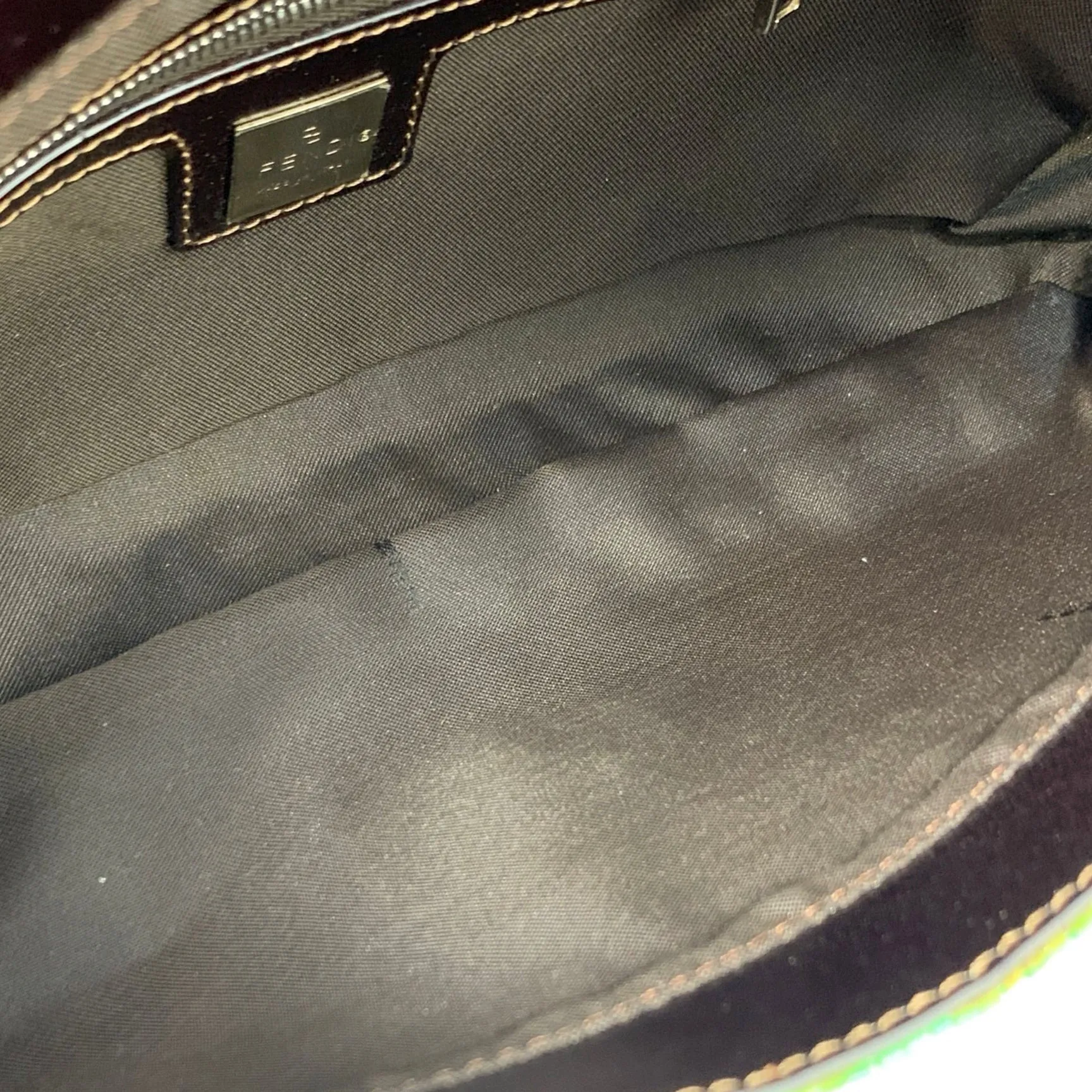 Fendi Green Beaded Baguette Bag