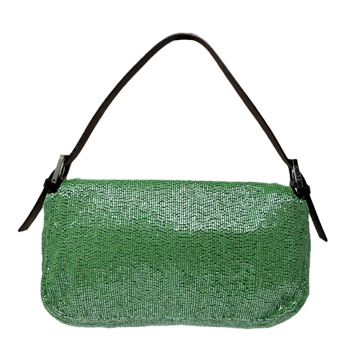 Fendi Green Beaded Baguette Bag
