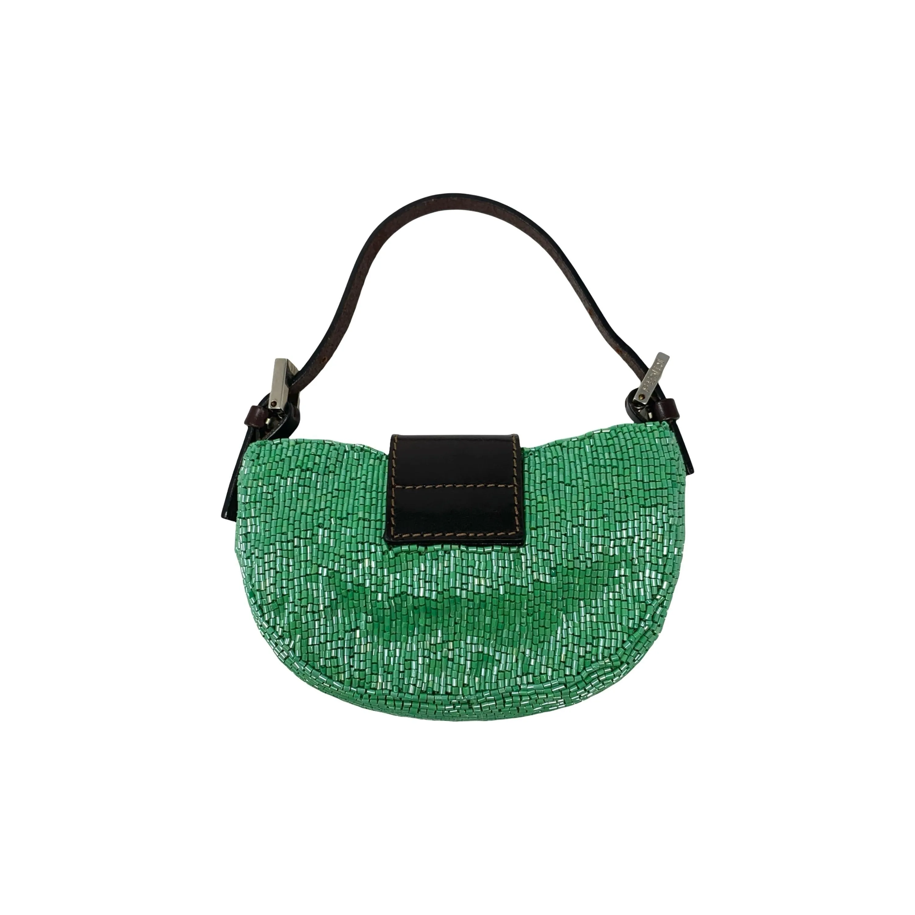 Fendi Green Beaded Croissant