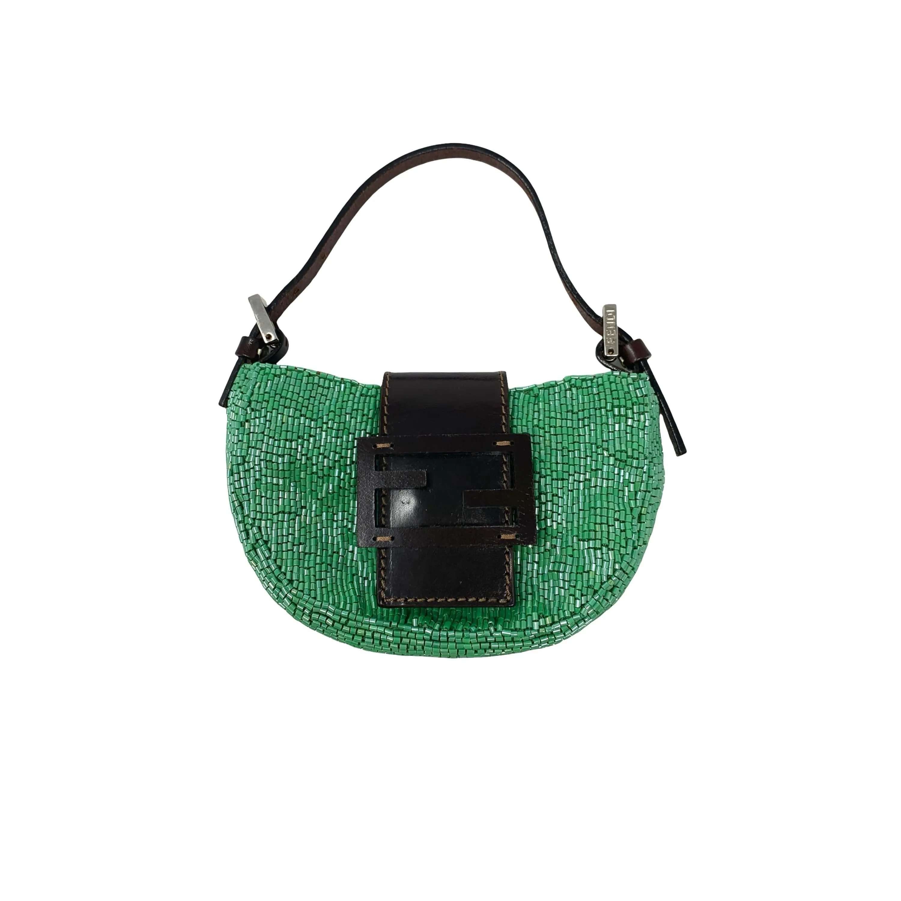 Fendi Green Beaded Croissant