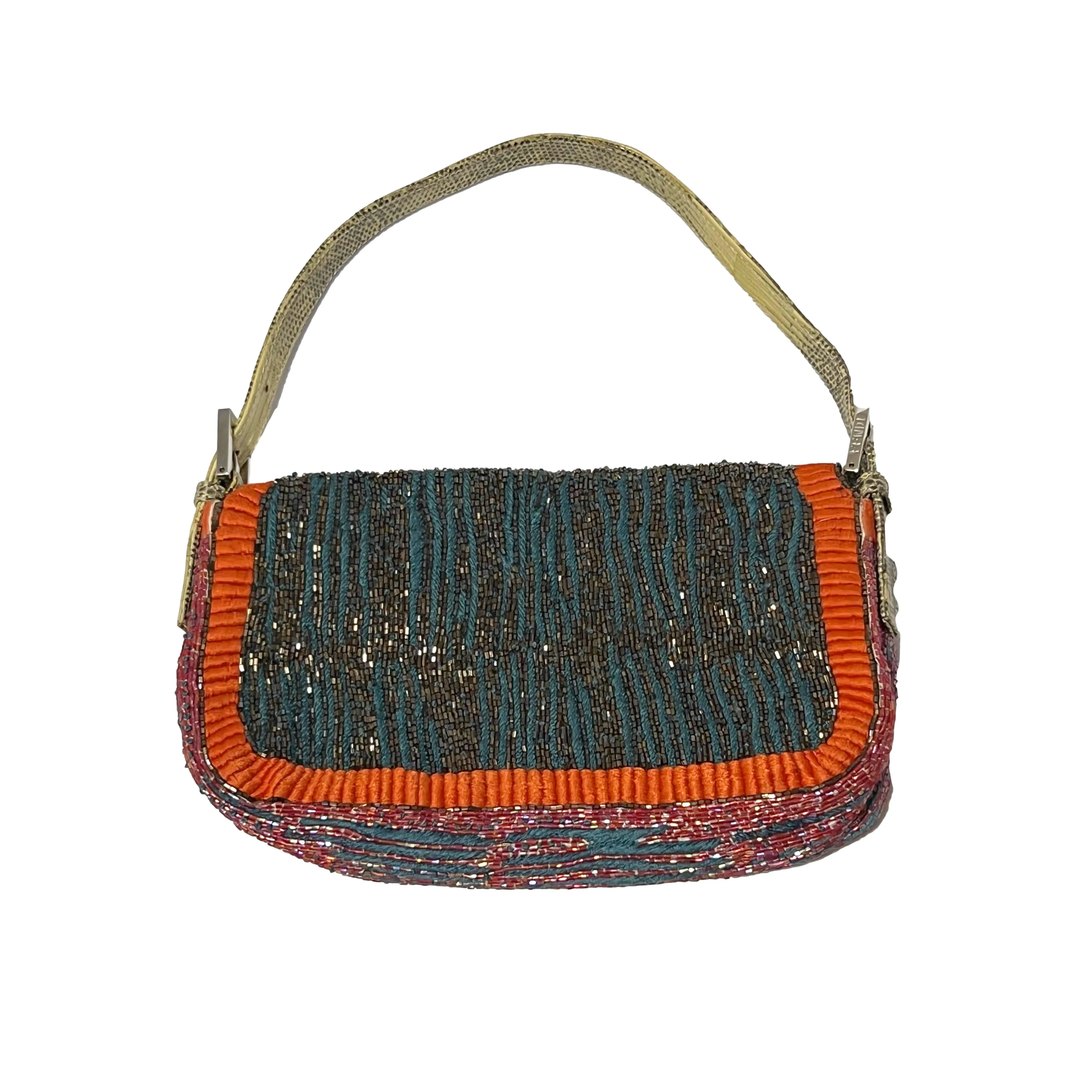 Fendi Multicolor Beaded Baguette Bag