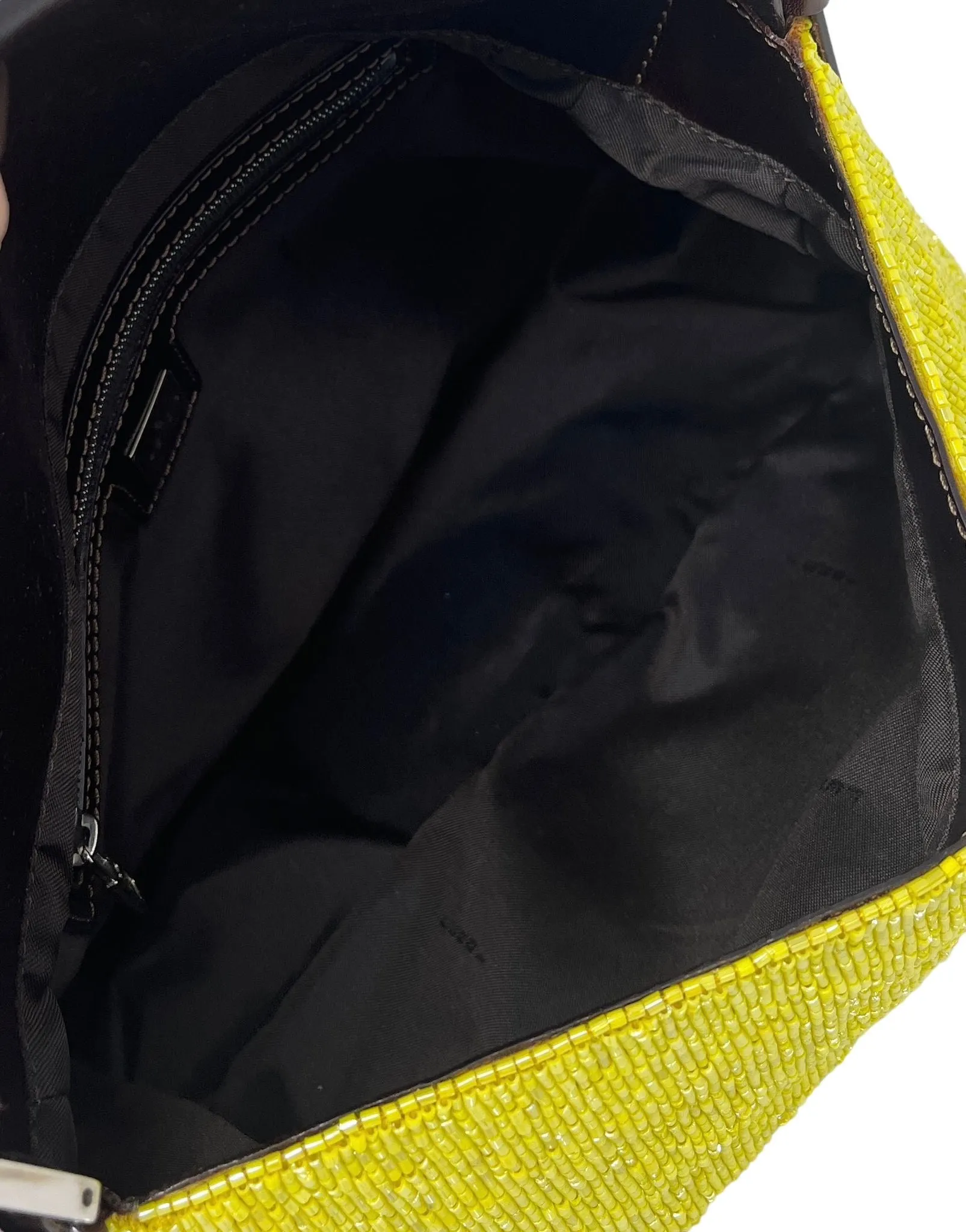 Fendi Yellow Beaded Baguette