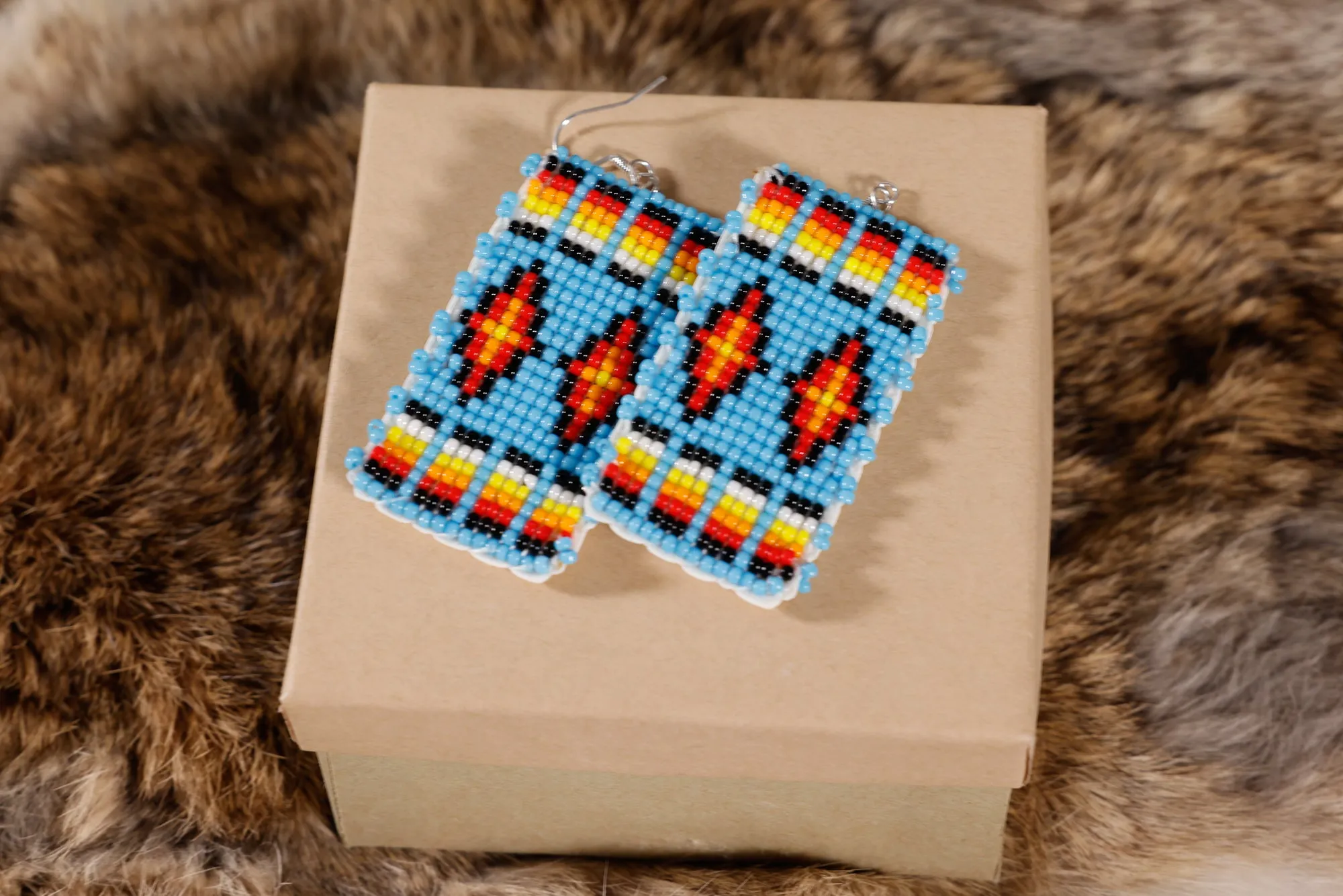 Flat Beaded Earrings