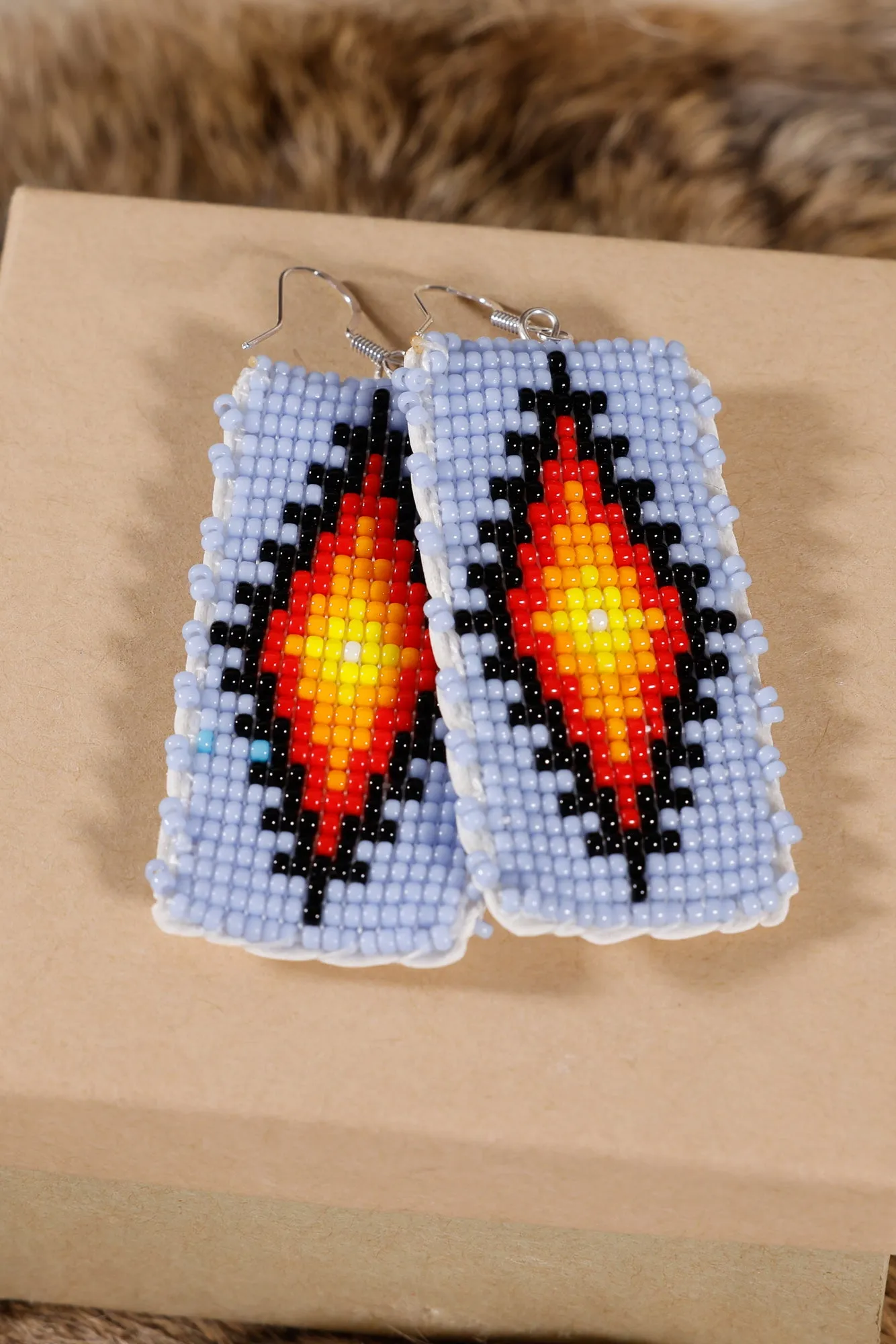 Flat Beaded Earrings
