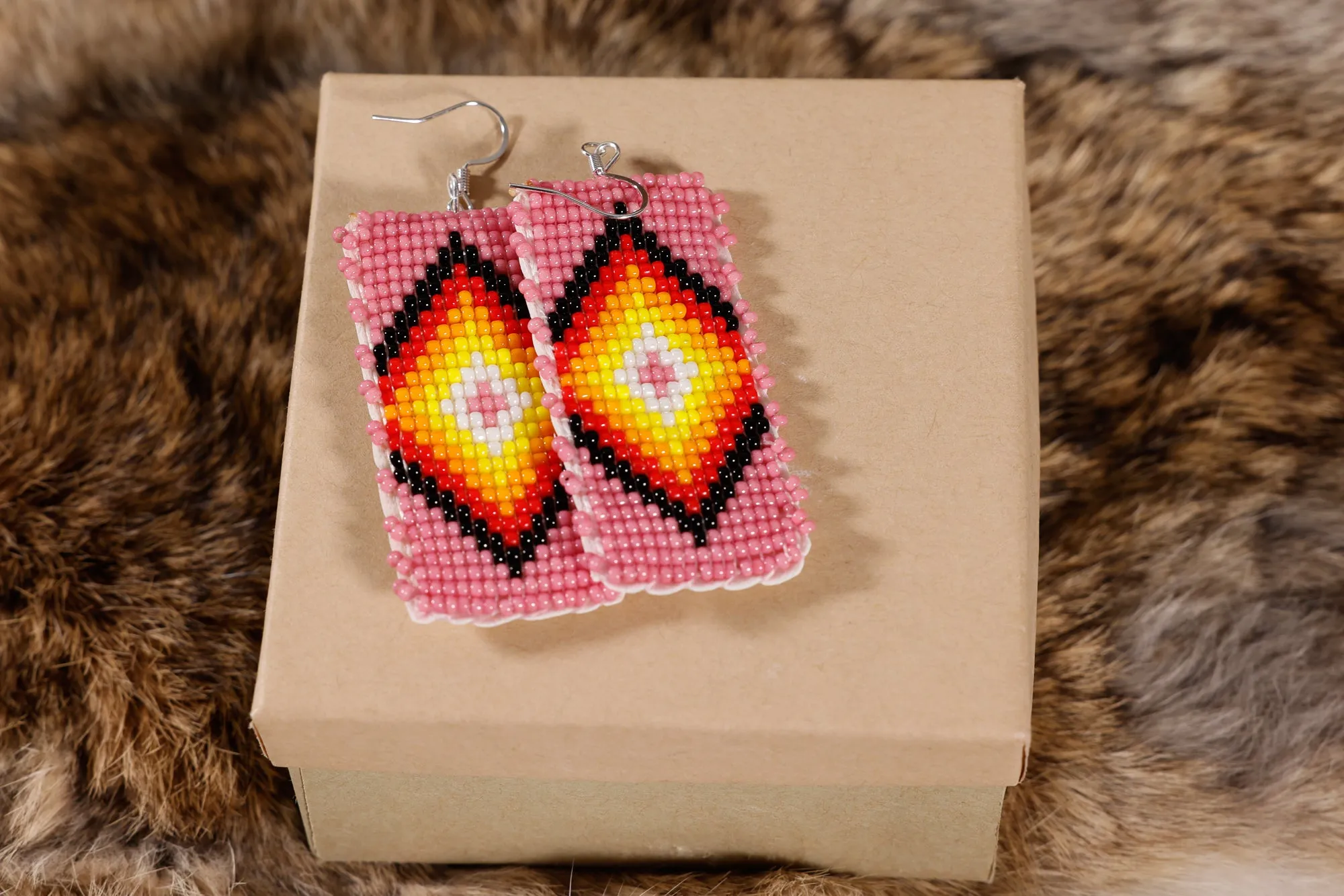 Flat Beaded Earrings