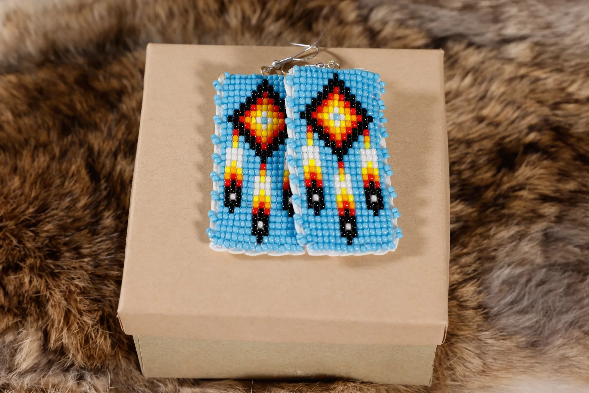 Flat Beaded Earrings