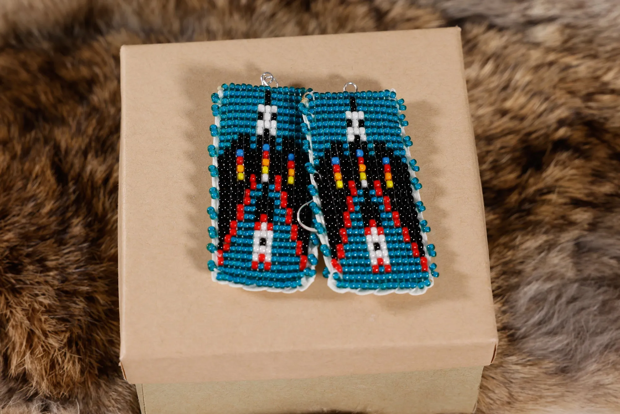 Flat Beaded Earrings