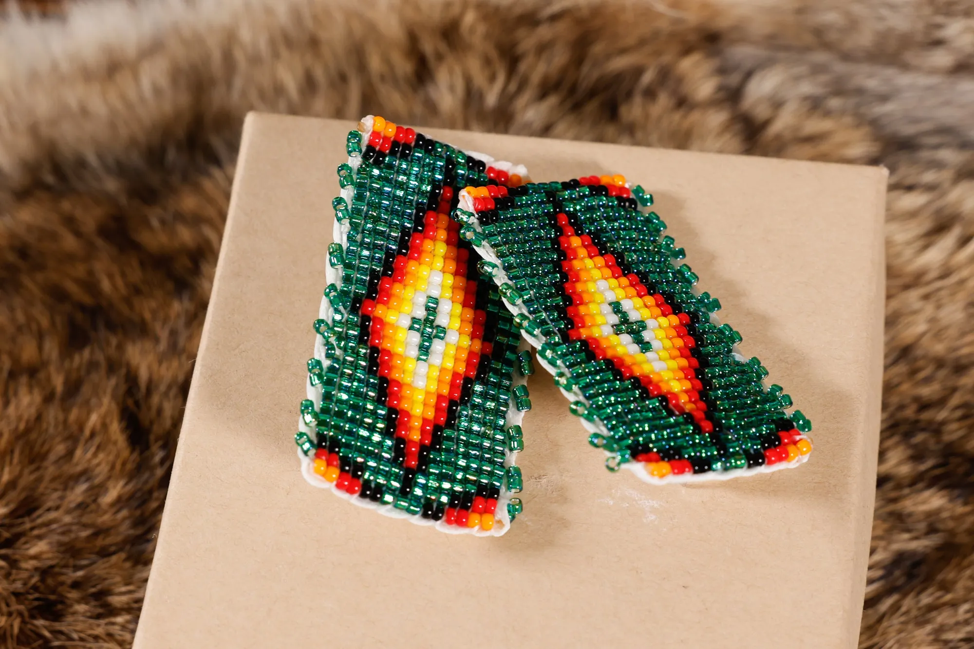 Flat Beaded Earrings