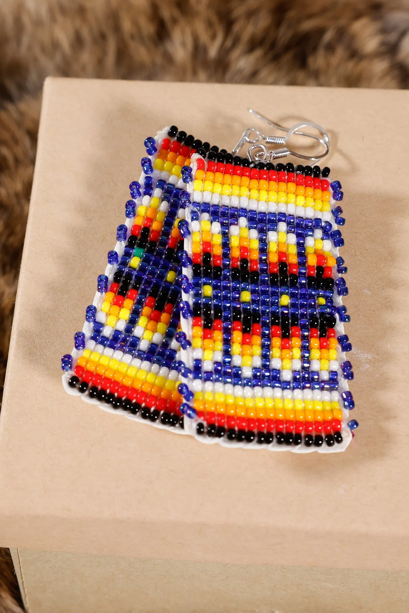 Flat Beaded Earrings