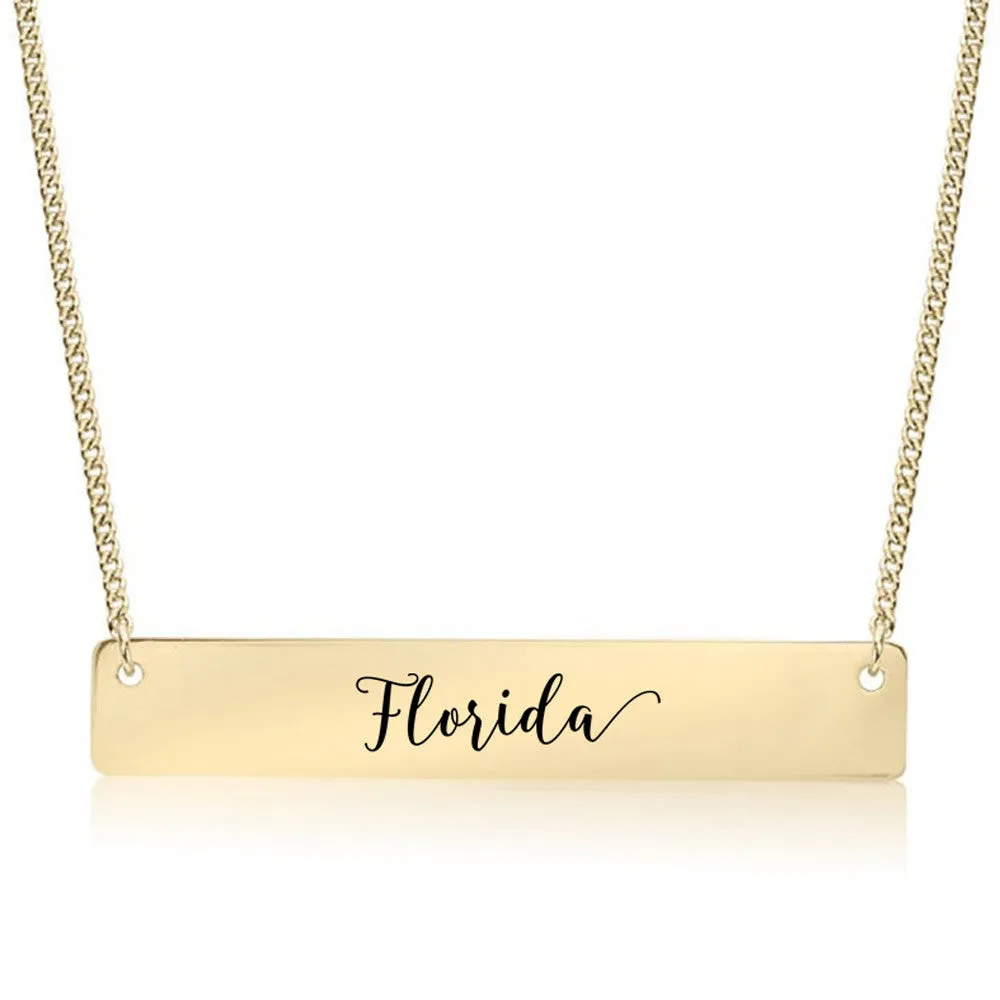 Florida Gold / Silver Bar Necklace