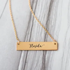 Florida Gold / Silver Bar Necklace