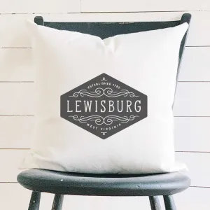 Flourish Sign w/ City, State - Square Canvas Pillow