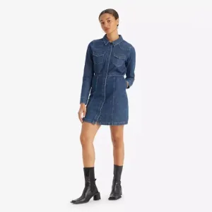 Flynn Western Dress by Levi’s, Denim, Button Front, Pockets, XL