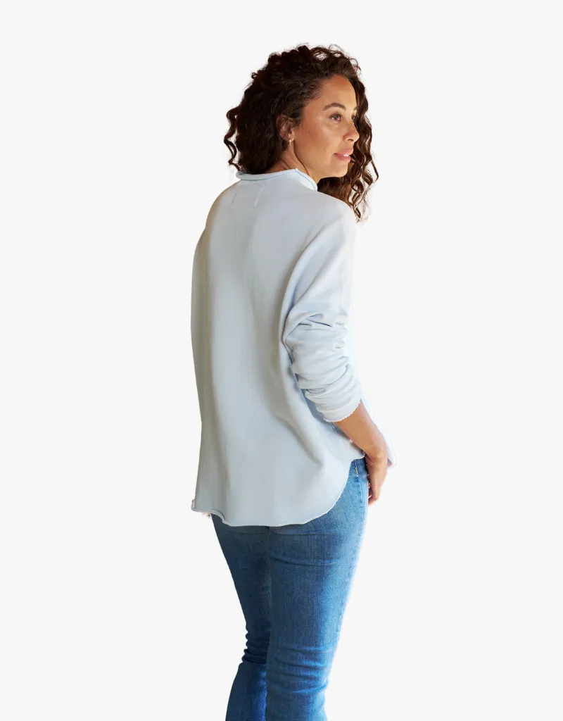 Frank & Eileen Effie Funnel Neck Capelet in Ice (Triple Fleece)