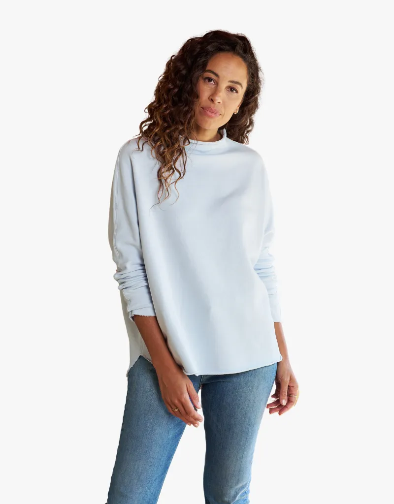 Frank & Eileen Effie Funnel Neck Capelet in Ice (Triple Fleece)